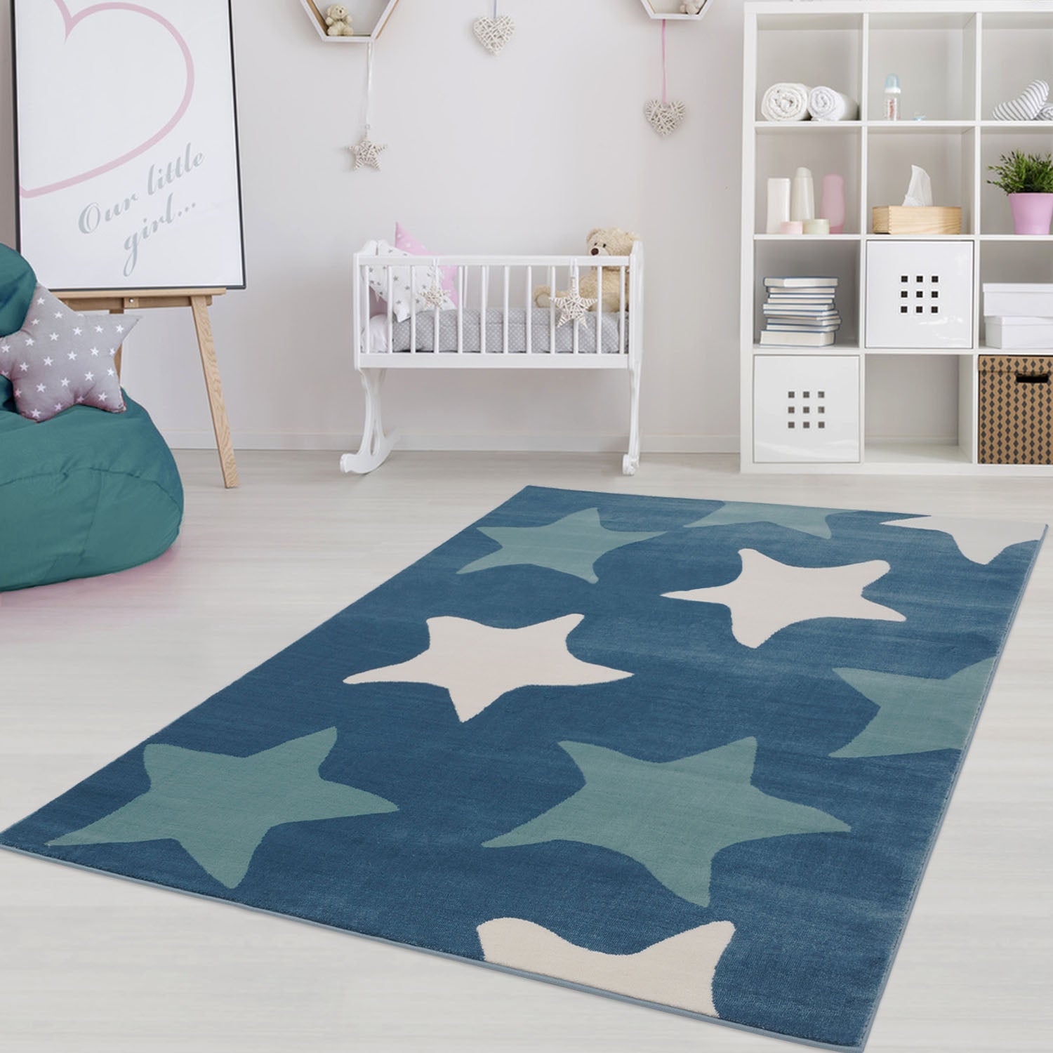 Tapijt Omid Stardust Vloerkleed Blauw - Omid Carpets