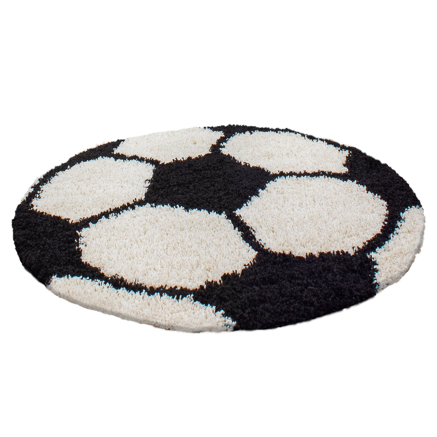 Kindertapijt Omid Voetbal Zwart Vloerkleed - Omid Carpets
