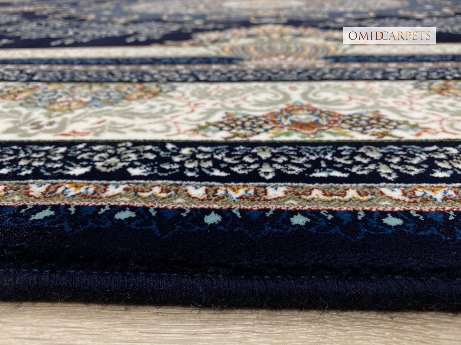 قالین 700 شانه * Blauw Tapijt Laagpolig Klassiek Vloerkleed - Omid Premium Classic - 1,5 Miljoen punten/m²