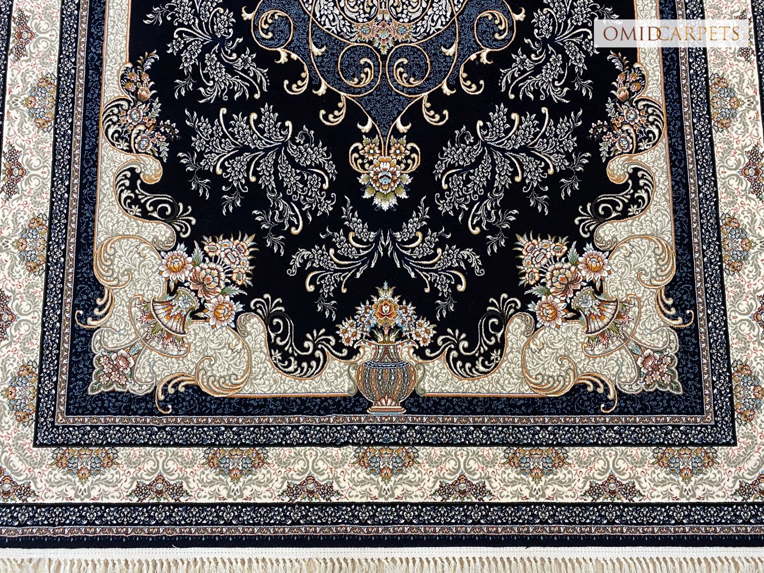 قالین 700 شانه * Blauw Tapijt Laagpolig Klassiek Vloerkleed - Omid Premium Classic - 1,5 Miljoen punten/m²