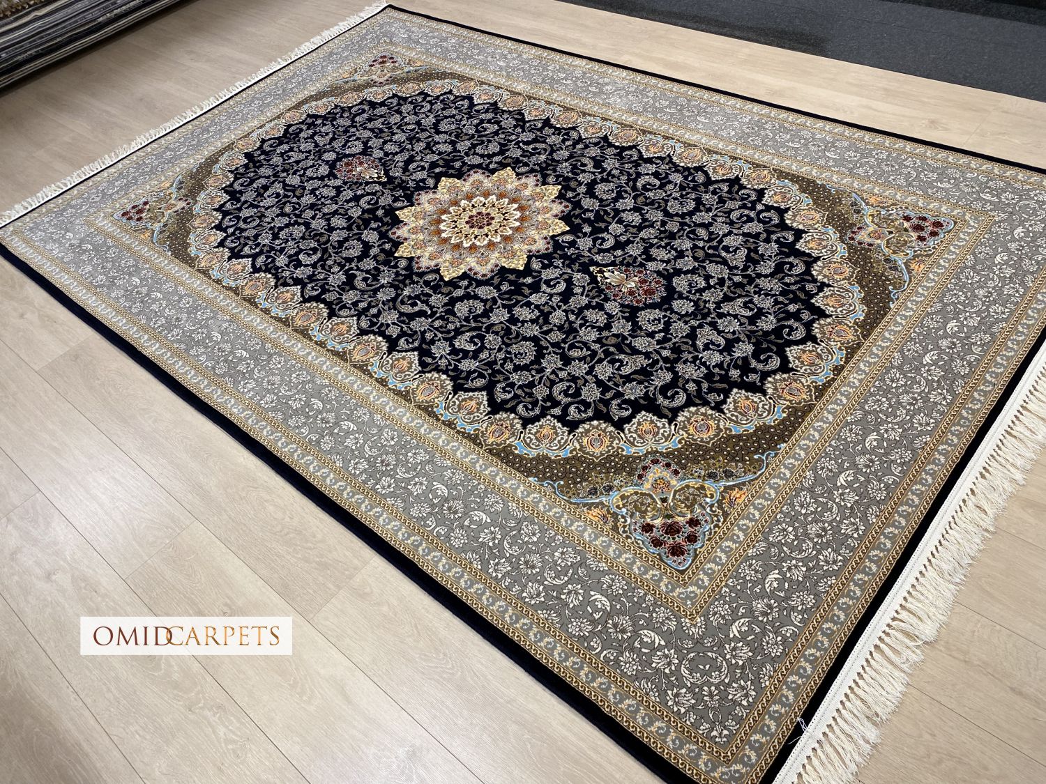 قالین 700 شانه * Zwart Tapijt Laagpolig Klassiek Vloerkleed - Omid Premium Classic - 1,5 Miljoen punten/m²