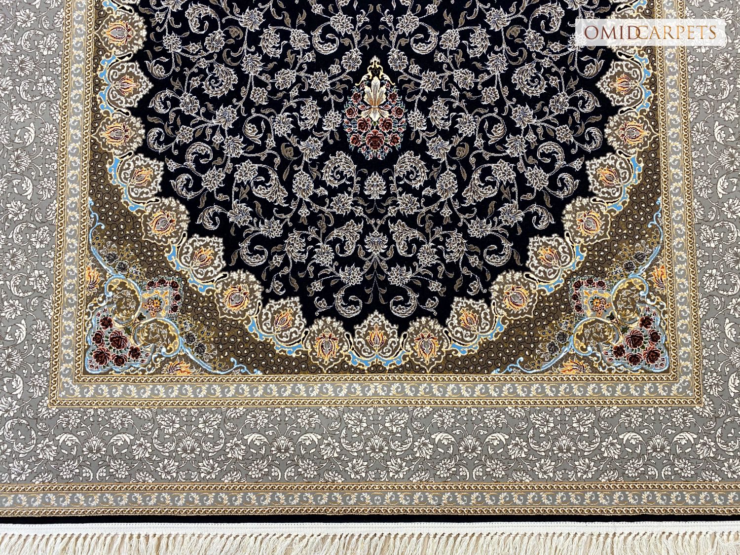 قالین 700 شانه * Zwart Tapijt Laagpolig Klassiek Vloerkleed - Omid Premium Classic - 1,5 Miljoen punten/m²
