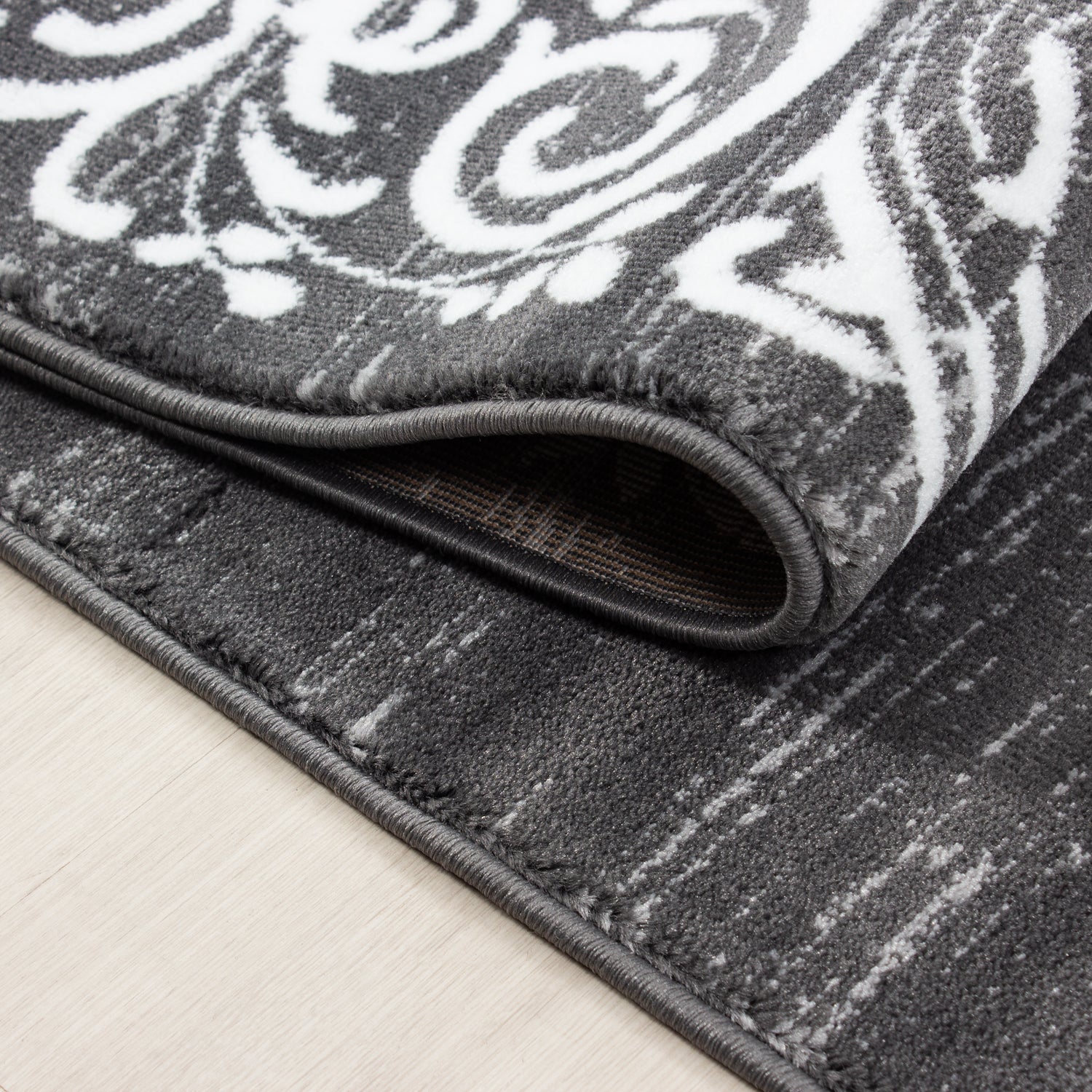 Grijs Tapijt Laagpolig Vloerkleed Omid Adventure - Omid Carpets