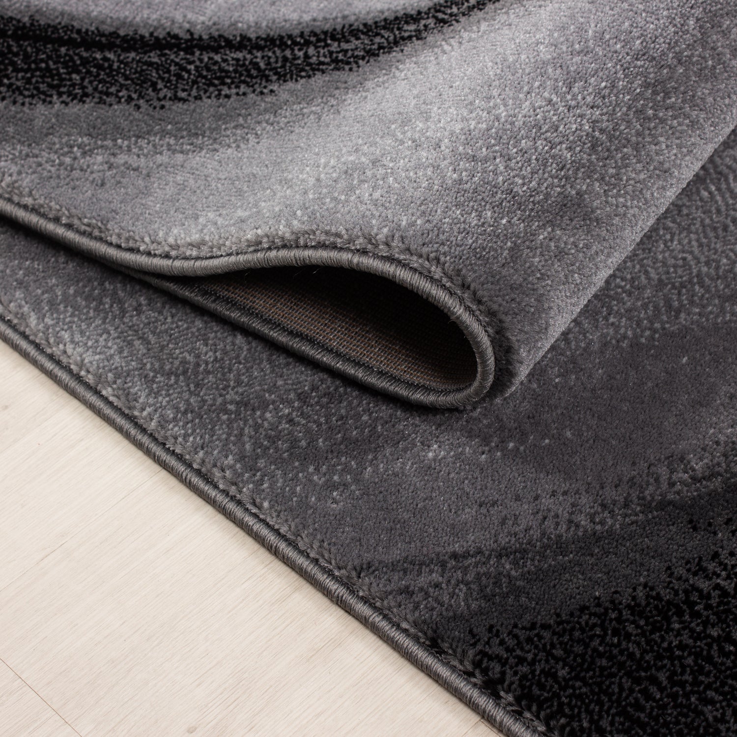 Zwart Tapijt Laagpolig Vloerkleed Omid Adventure - Omid Carpets