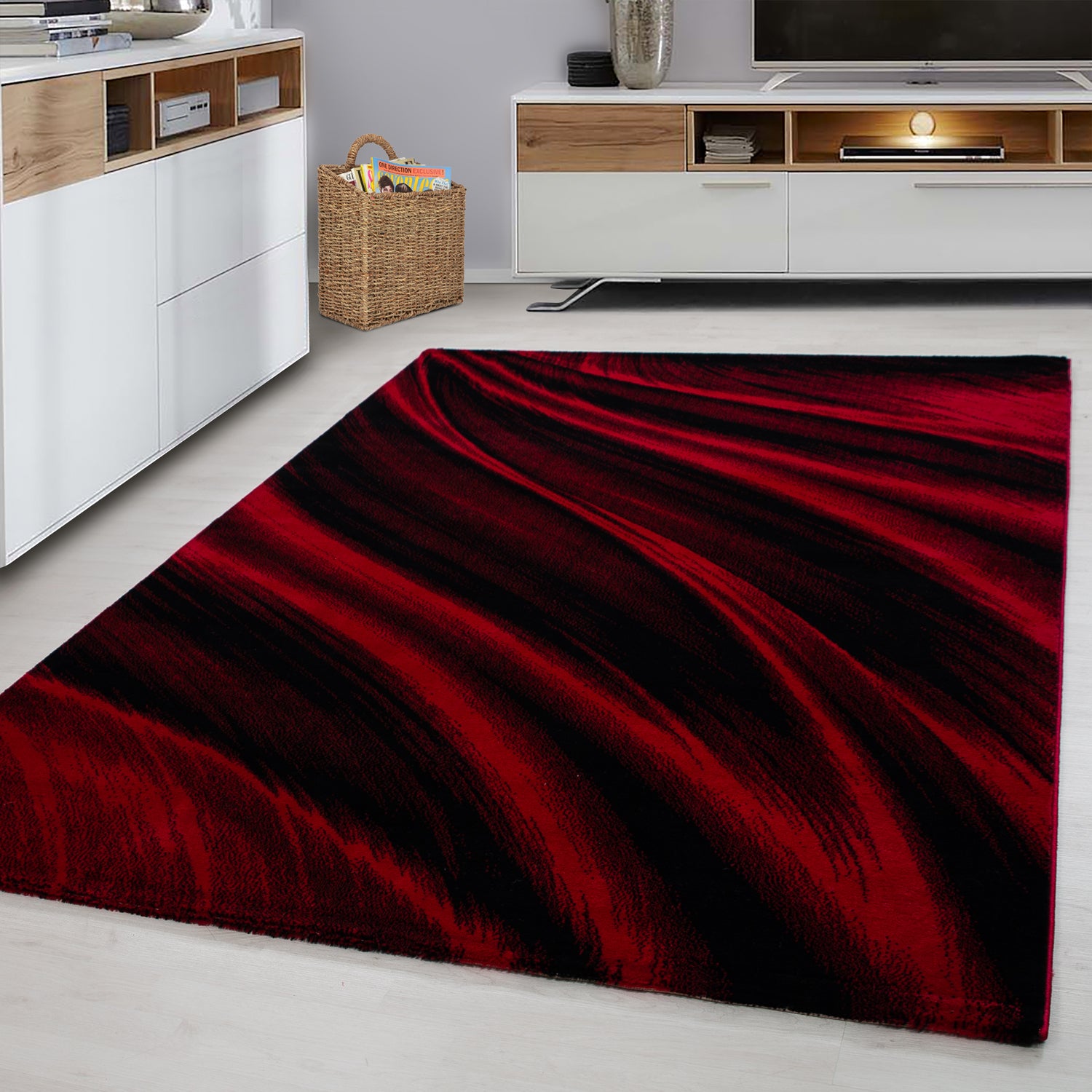 Rood Tapijt Laagpolig Vloerkleed Omid Adventure - Omid Carpets