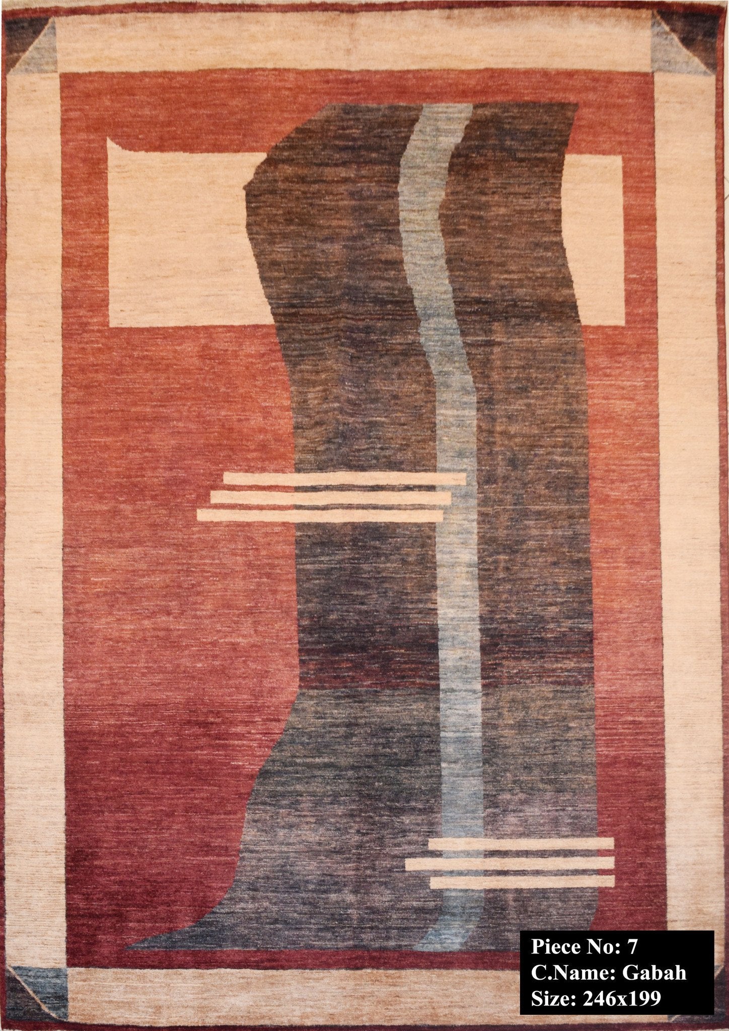 Kubisme Kazimir Malevitsj Geïnspireerde Gabbah Tapijt 246x199 - Omid Carpets