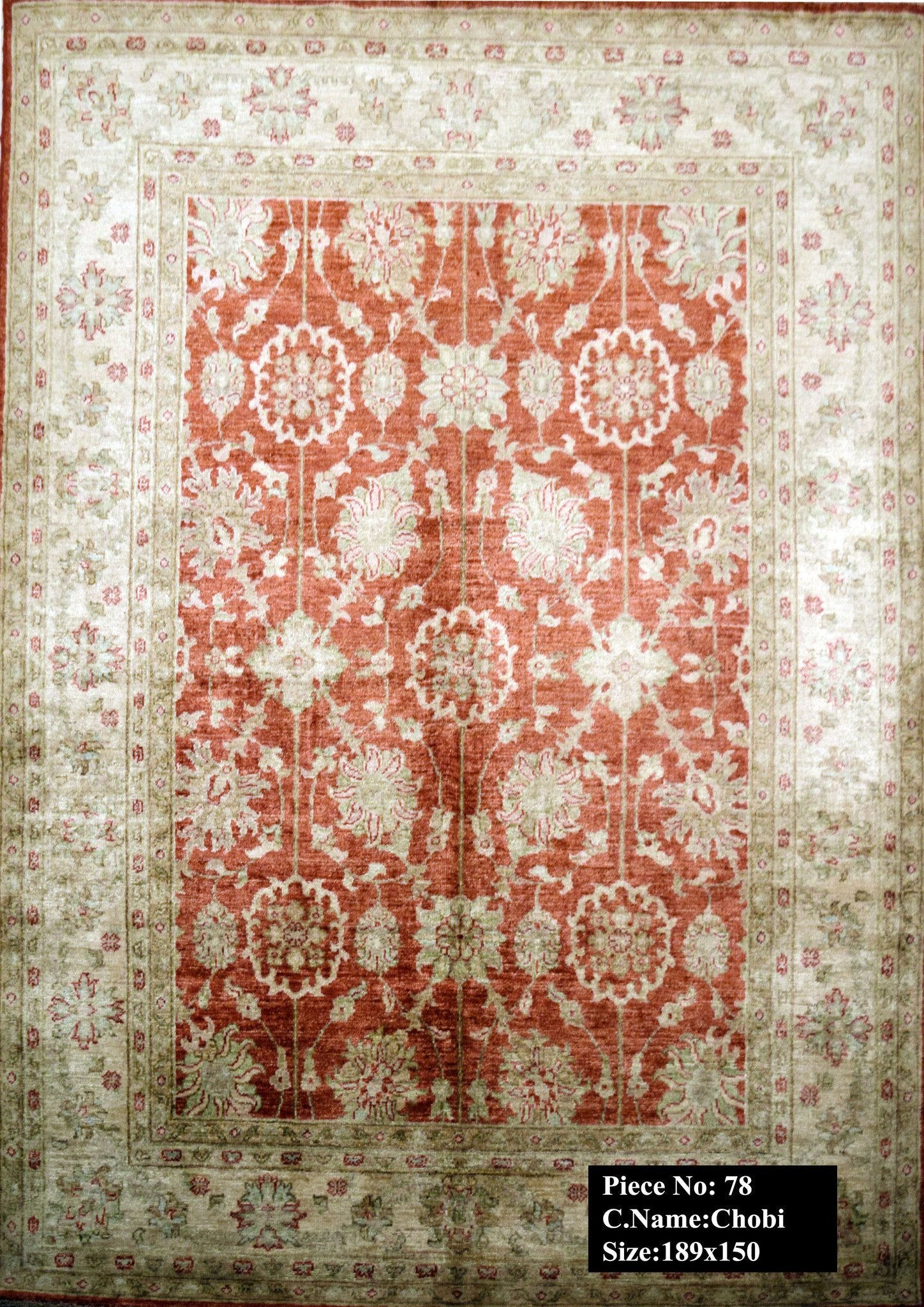 Rood-Roestoranje Ziegler Tapijt 189x150 - Omid Carpets