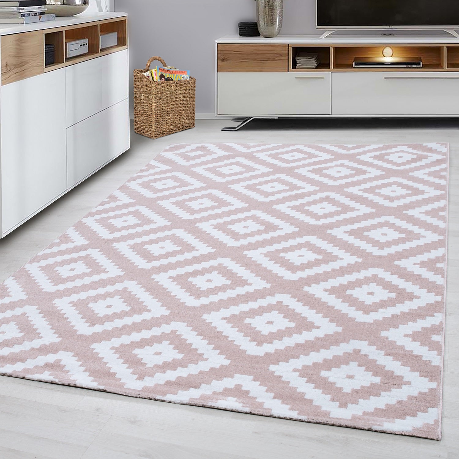 Roos Tapijt Laagpolig Vloerkleed Omid Creative - Omid Carpets