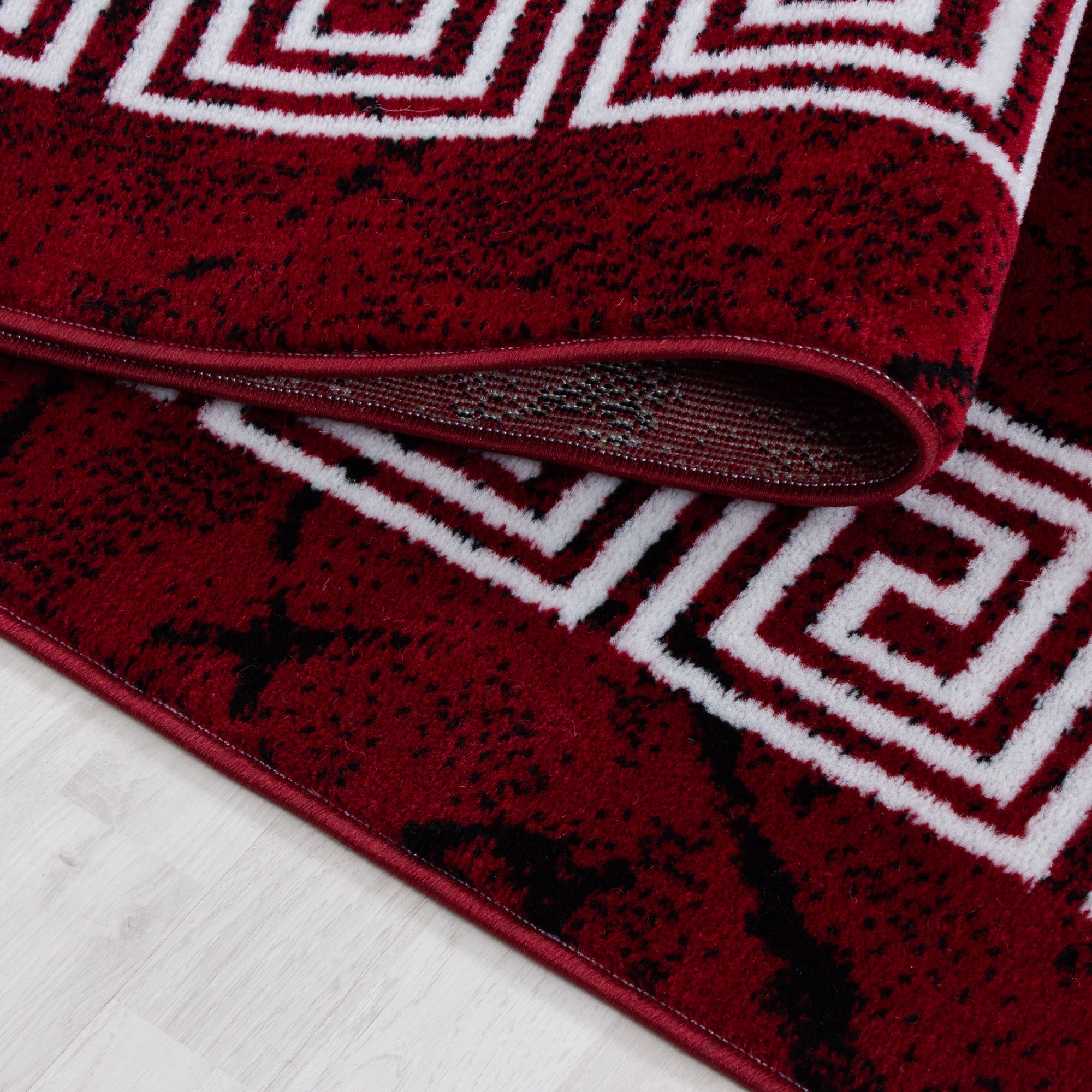 Rood Tapijt Laagpolig Vloerkleed Omid Creative - Omid Carpets