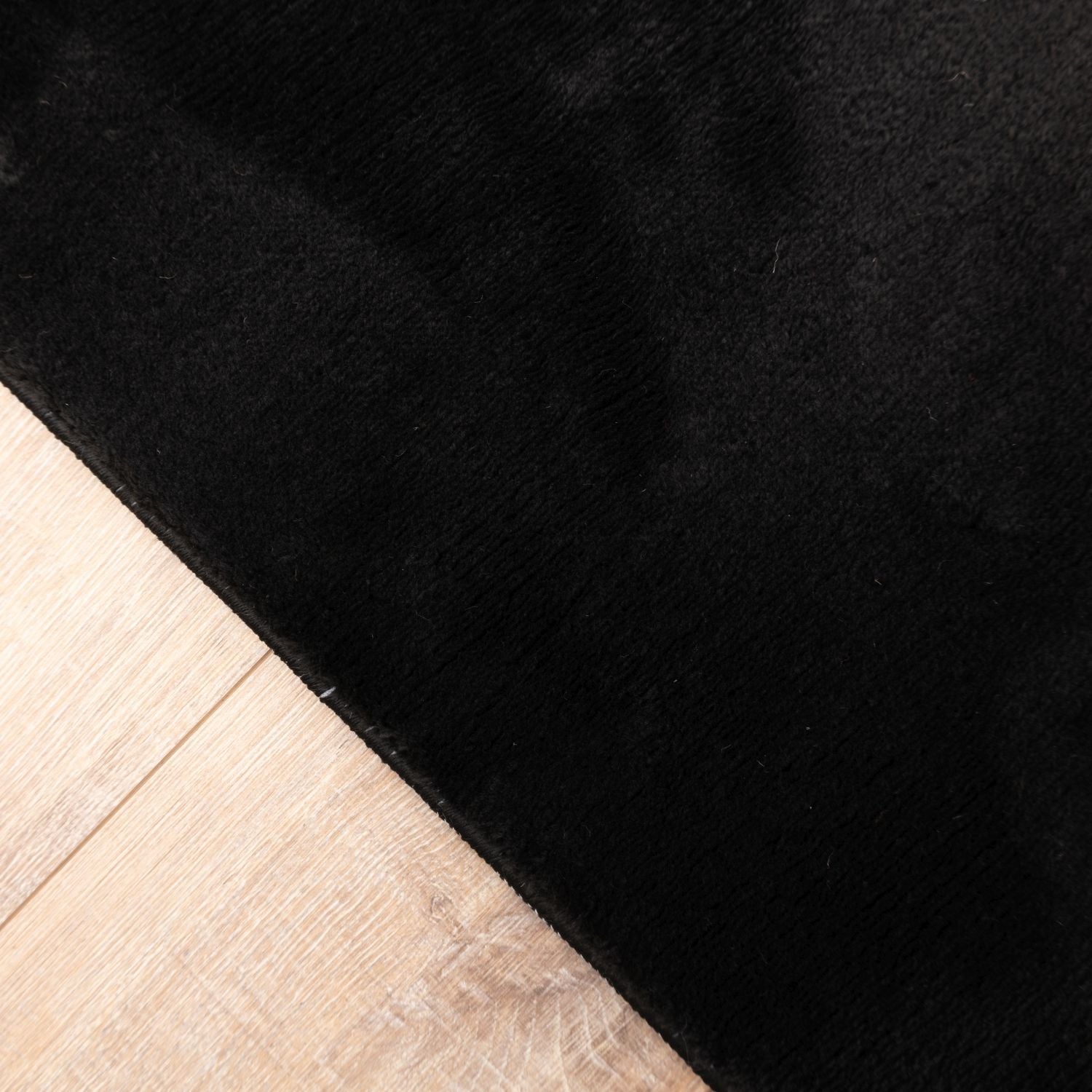 Zwart Tapijt Wasbaar Laagpolig Vloerkleed met Anti Slip Omid Soft Comfort Wasbaar op 30°