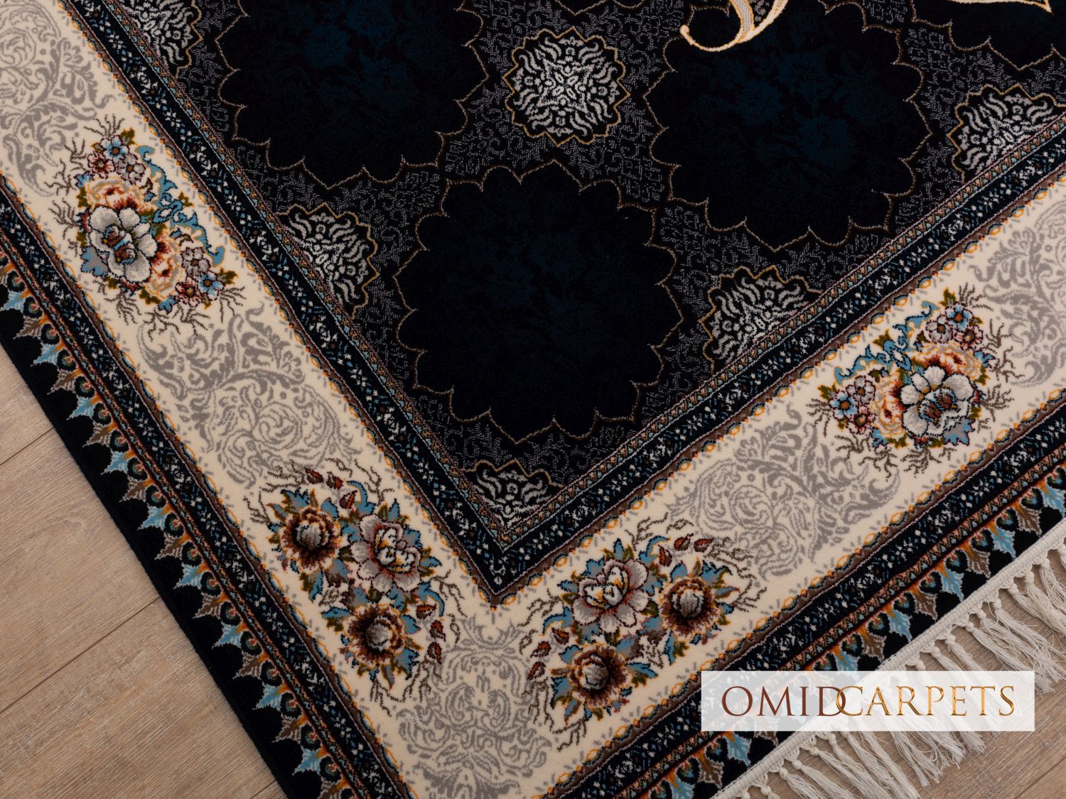 قالین 700 شانه * Blauw Tapijt Laagpolig Klassiek Vloerkleed - Omid Premium Classic - 1,5 Miljoen punten/m²