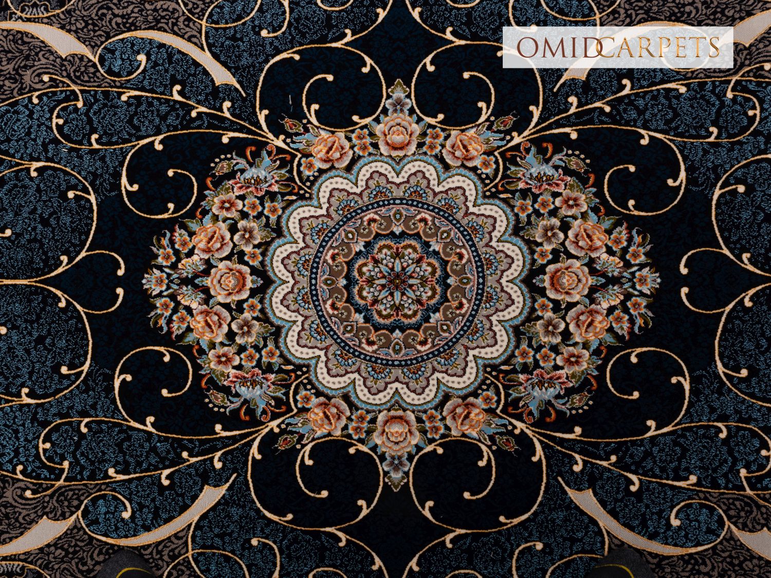 قالین 700 شانه * Blauw Tapijt Laagpolig Klassiek Vloerkleed - Omid Premium Classic - 1,5 Miljoen punten/m²