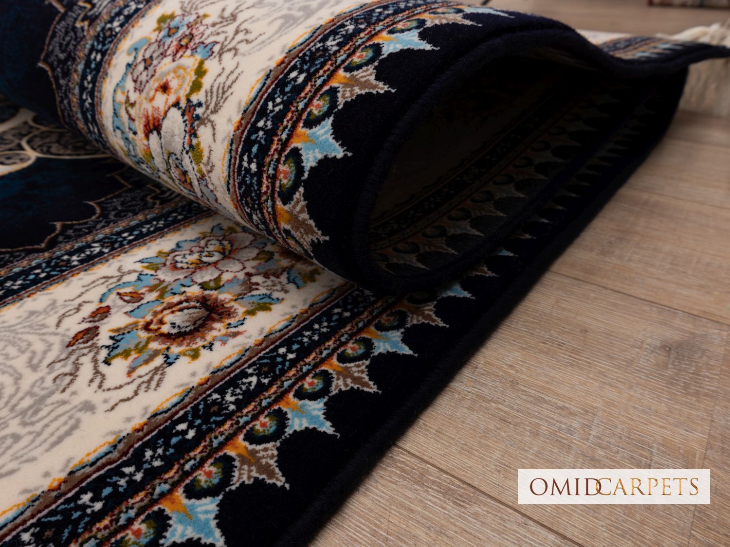 قالین 700 شانه * Blauw Tapijt Laagpolig Klassiek Vloerkleed - Omid Premium Classic - 1,5 Miljoen punten/m²
