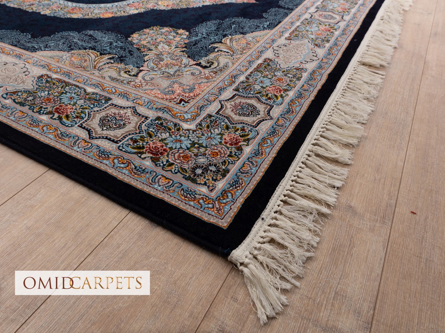 قالین 700 شانه * Blauw Tapijt Laagpolig Klassiek Vloerkleed - Omid Premium Classic - 1,5 Miljoen punten/m²