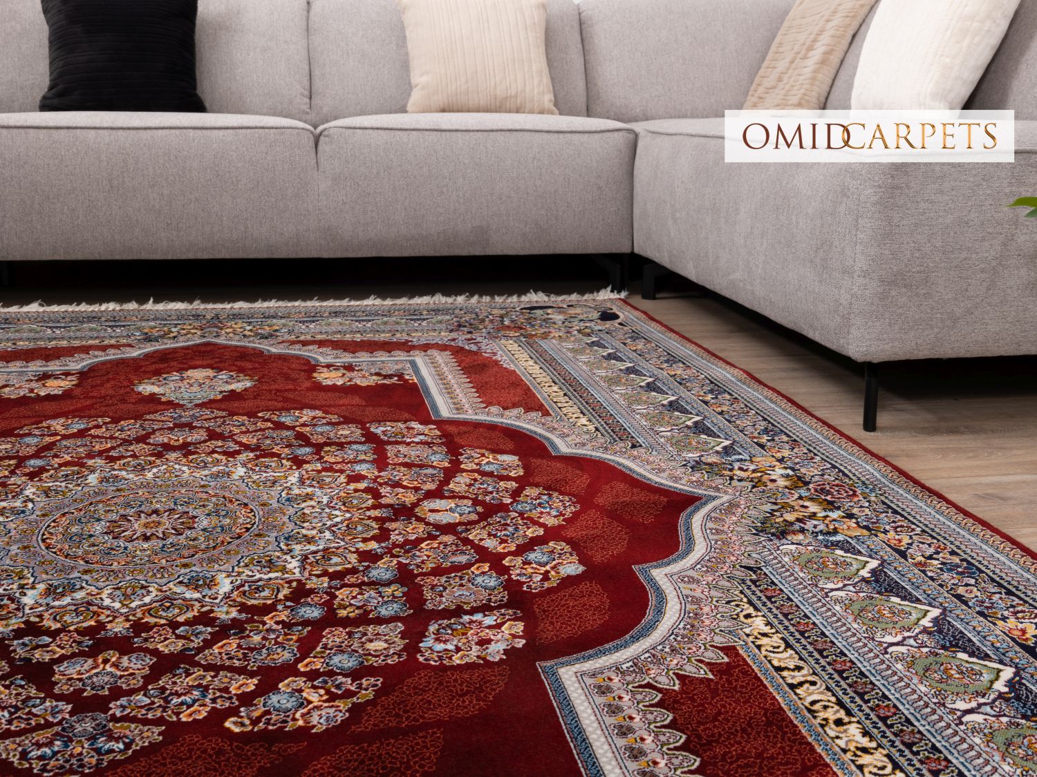 قالین 700 شانه * Rood Tapijt Laagpolig Klassiek Vloerkleed - Omid Premium Classic - 1,5 Miljoen punten/m²