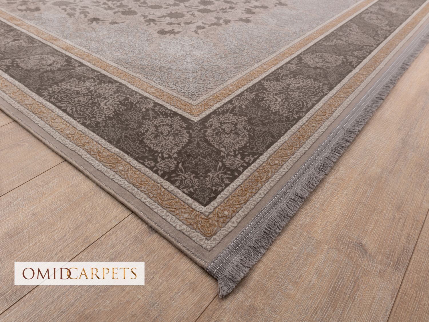 قالین 1200 شانه * Grijs Tapijt Laagpolig Klassiek Vloerkleed - Omid Premium Classic Hand Look - 3 Miljoen punten/m²