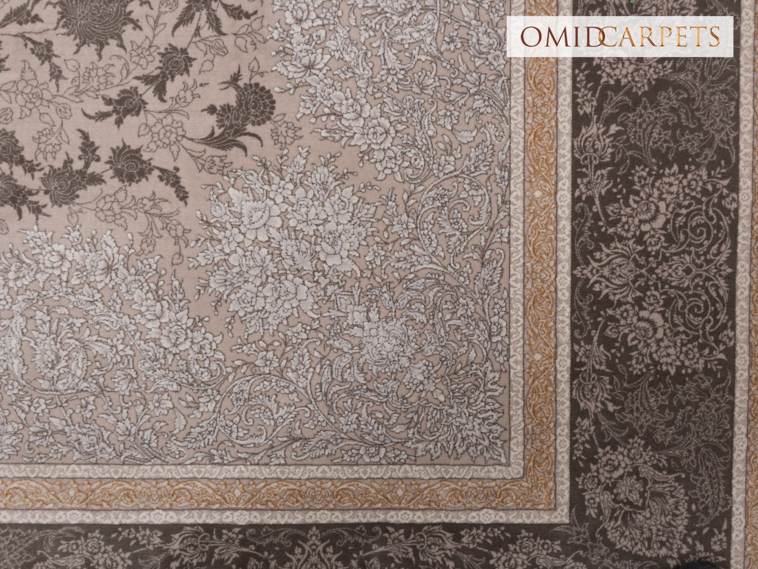 قالین 1200 شانه * Grijs Tapijt Laagpolig Klassiek Vloerkleed - Omid Premium Classic Hand Look - 3 Miljoen punten/m²