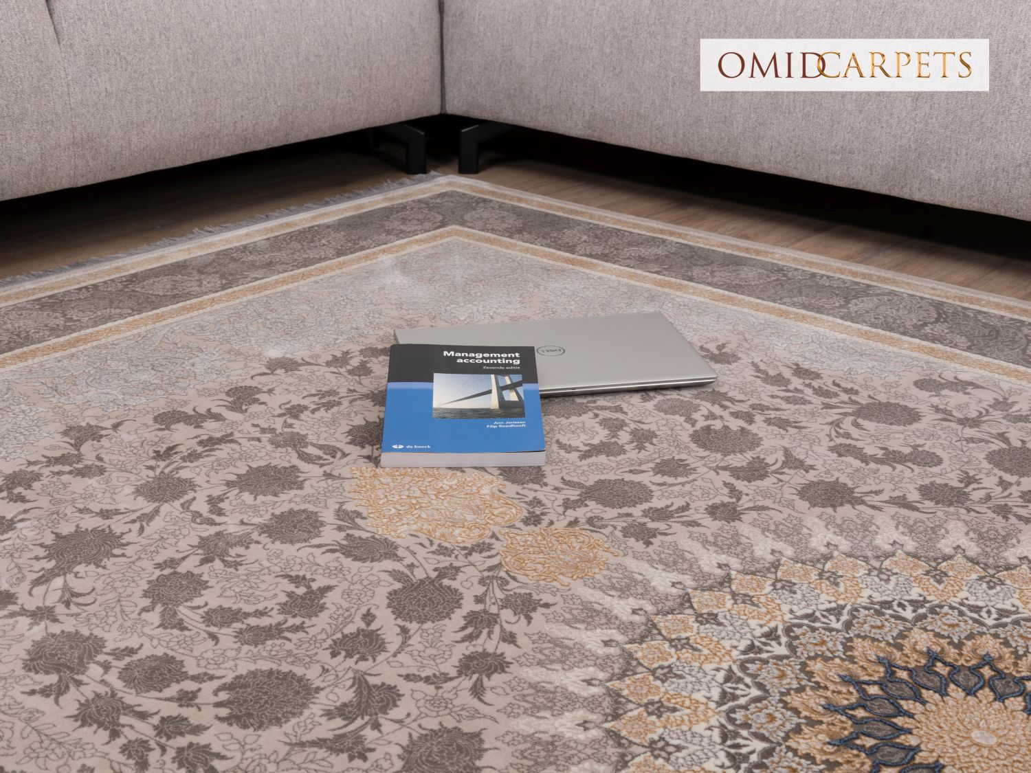 قالین 1200 شانه * Grijs Tapijt Laagpolig Klassiek Vloerkleed - Omid Premium Classic Hand Look - 3 Miljoen punten/m²