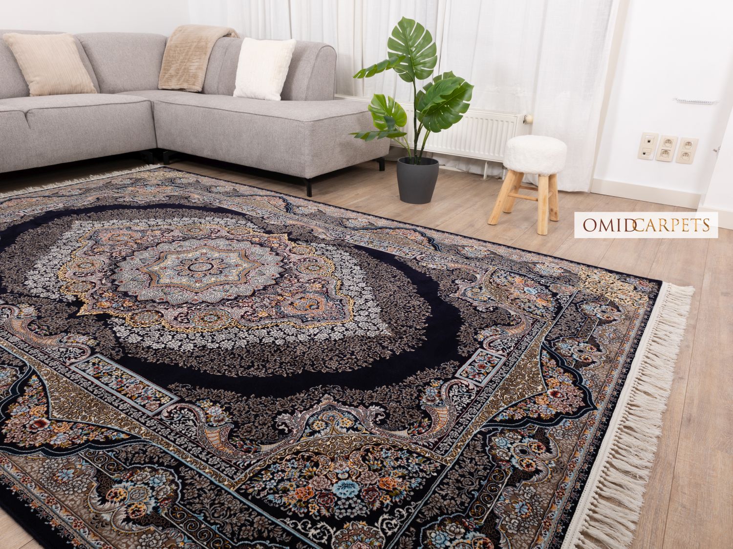 قالین 700 شانه * Donkerblauw Tapijt Laagpolig Klassiek Vloerkleed - Omid Premium Classic - 1,5 Miljoen punten/m²