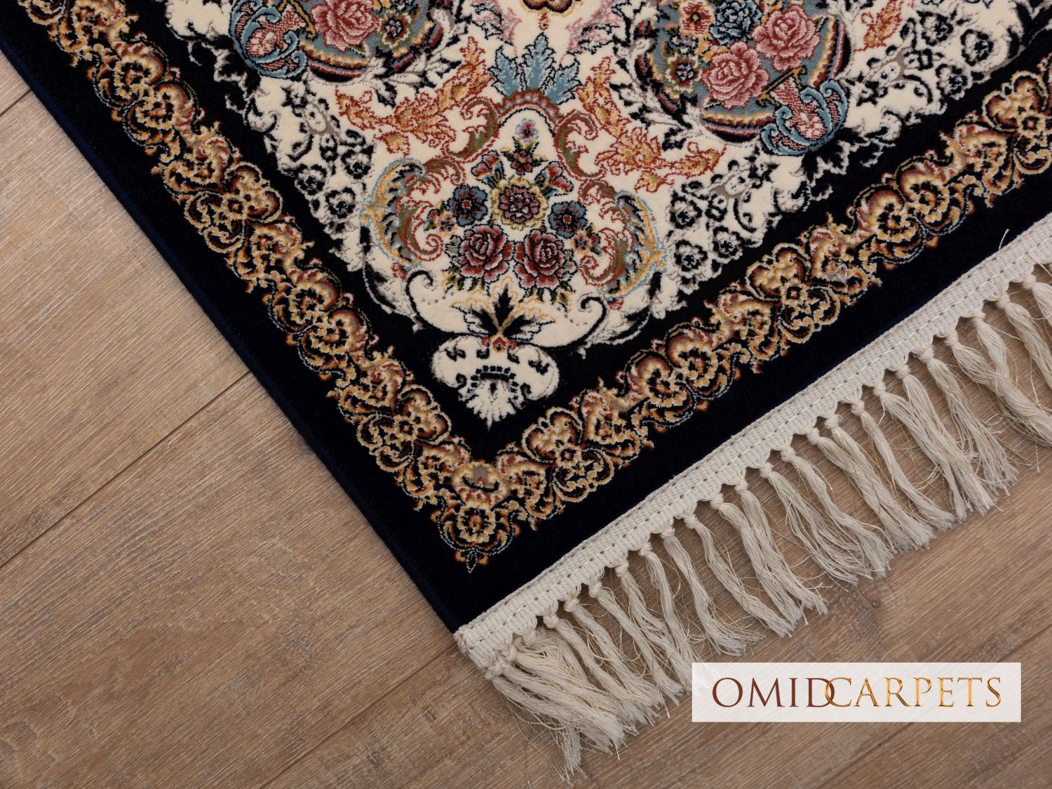 قالین 1200 شانه * Blauw Tapijt Laagpolig Klassiek Vloerkleed - Omid Premium Classic Hand Look - 3 Miljoen punten/m²