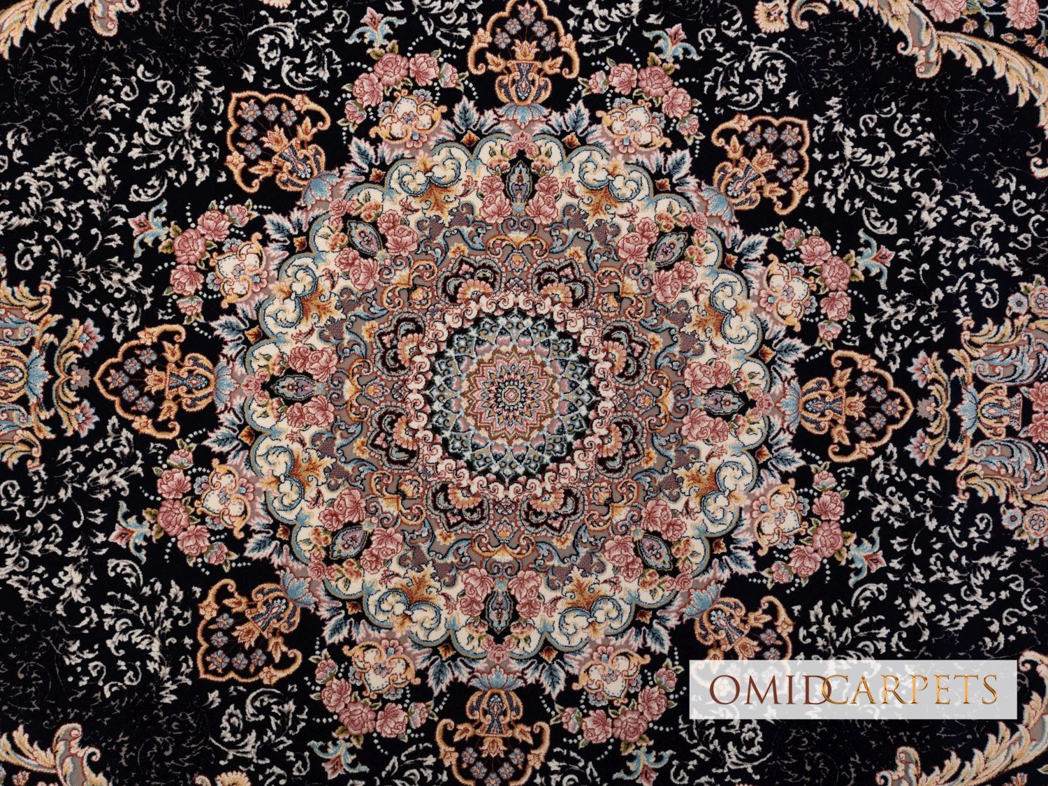 قالین 1200 شانه * Blauw Tapijt Laagpolig Klassiek Vloerkleed - Omid Premium Classic Hand Look - 3 Miljoen punten/m²