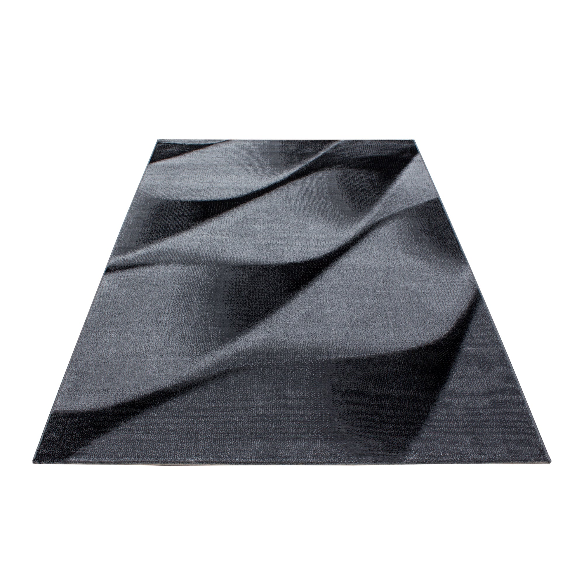 Zwart Tapijt Laagpolig Vloerkleed Omid Run - Omid Carpets