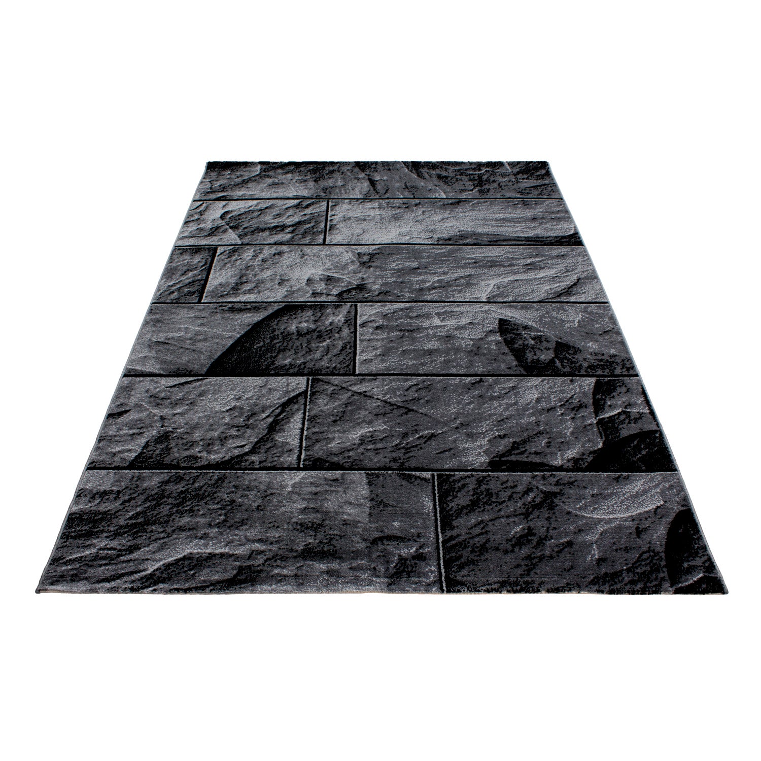Zwart Tapijt Laagpolig Vloerkleed Omid Run - Omid Carpets