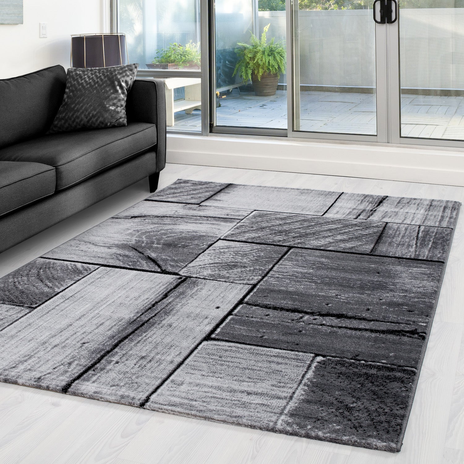 Grijs Tapijt Laagpolig Vloerkleed Omid Run - Omid Carpets