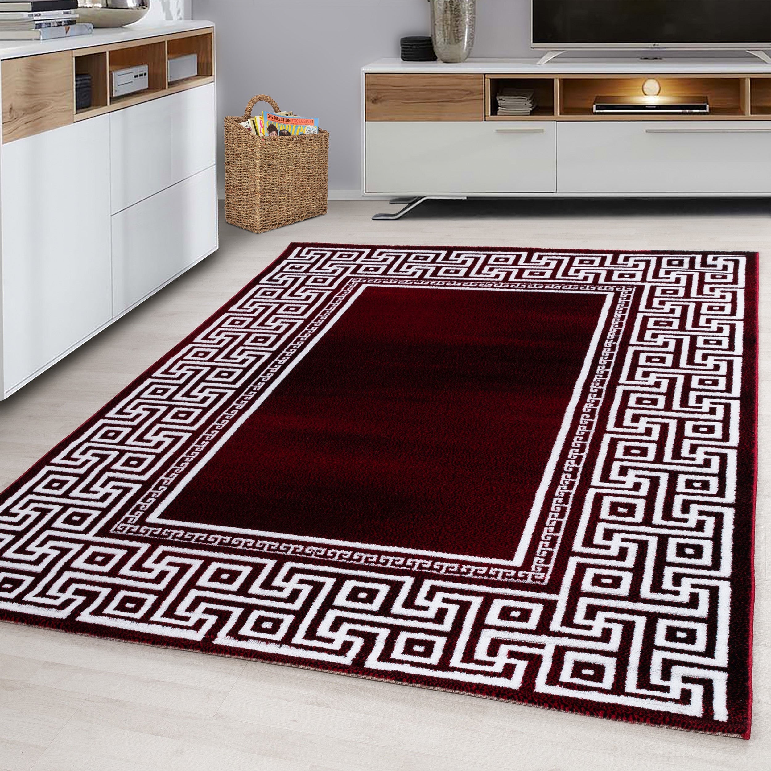 Rood Tapijt Laagpolig Vloerkleed Omid Run - Omid Carpets