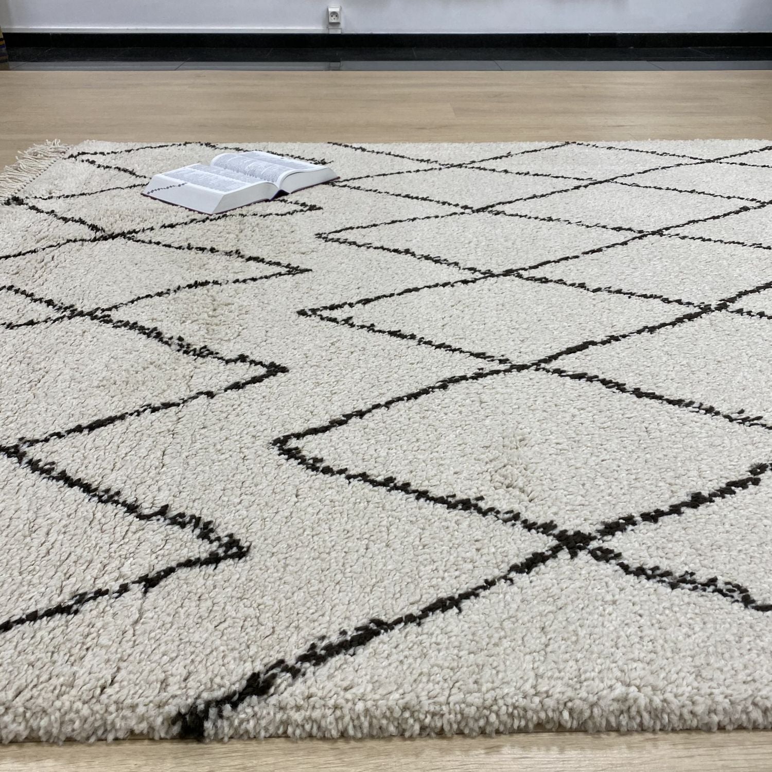 Beige Tapijt Dik Hoogpolig Vloerkleed Omid Berber