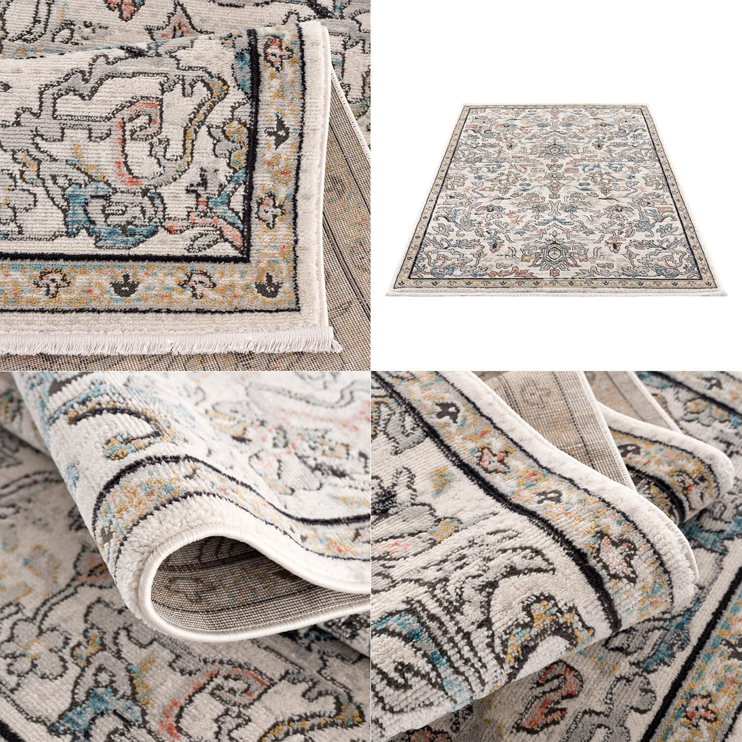 Blauw Tapijt Laagpolig Vintage Vloerkleed - Omid Vintage Lifestyle 1 - Omid Carpets