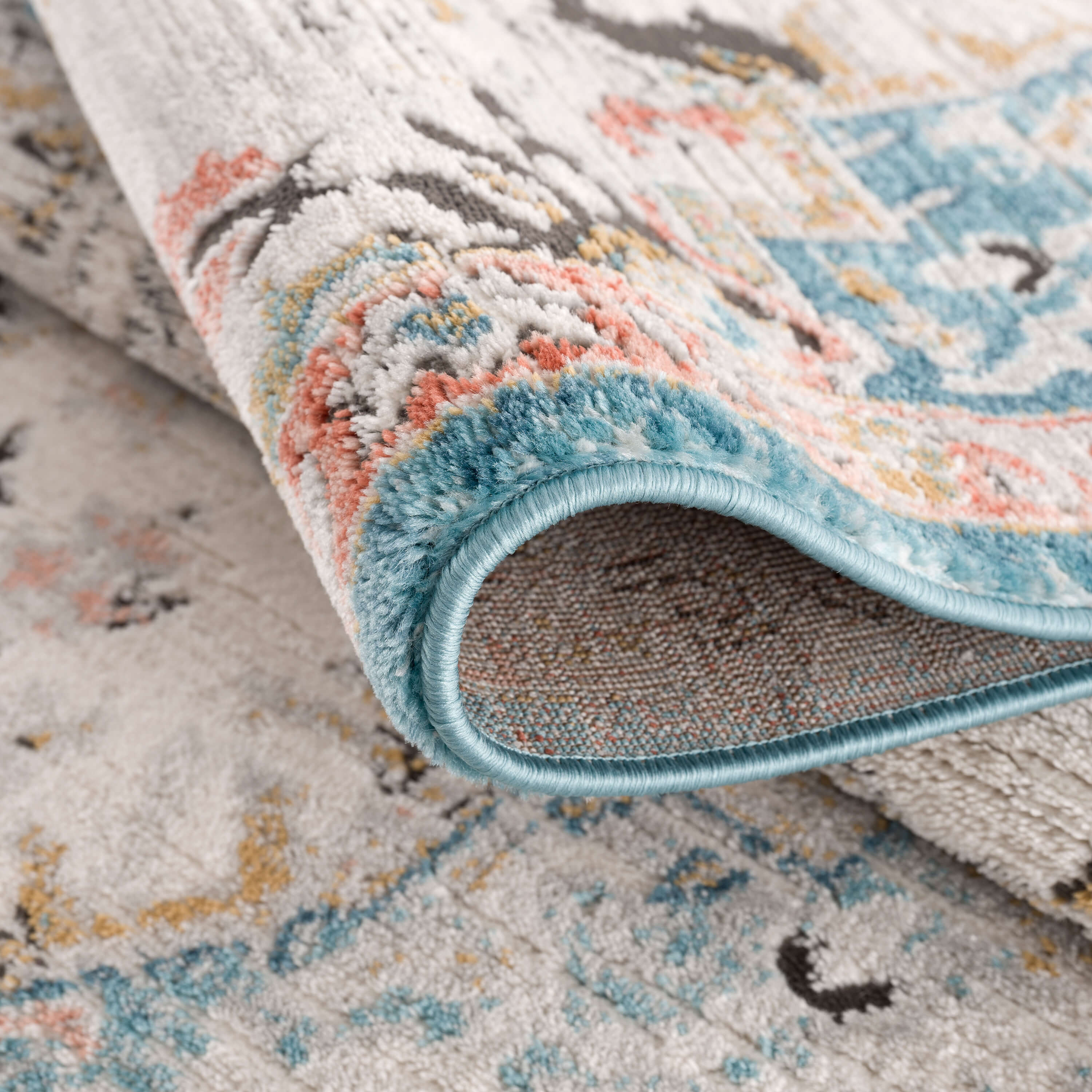 Blauw Tapijt Laagpolig Vintage Vloerkleed - Omid Vintage Lifestyle 6 - Omid Carpets