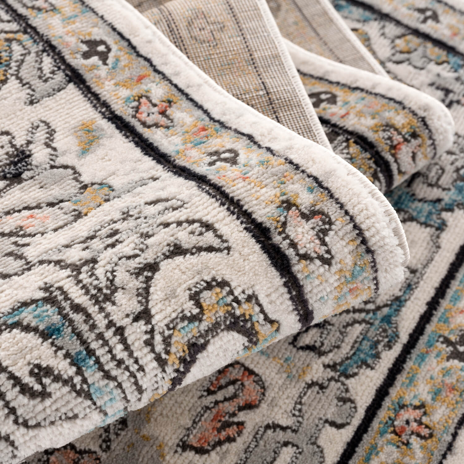 Blauw Tapijt Laagpolig Vintage Vloerkleed - Omid Vintage Lifestyle 1 - Omid Carpets