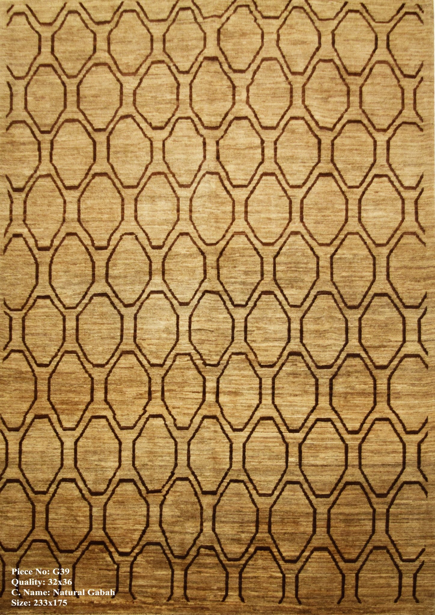 Honing Bruine Oval Gabbah Tapijt 233x175 - Omid Carpets