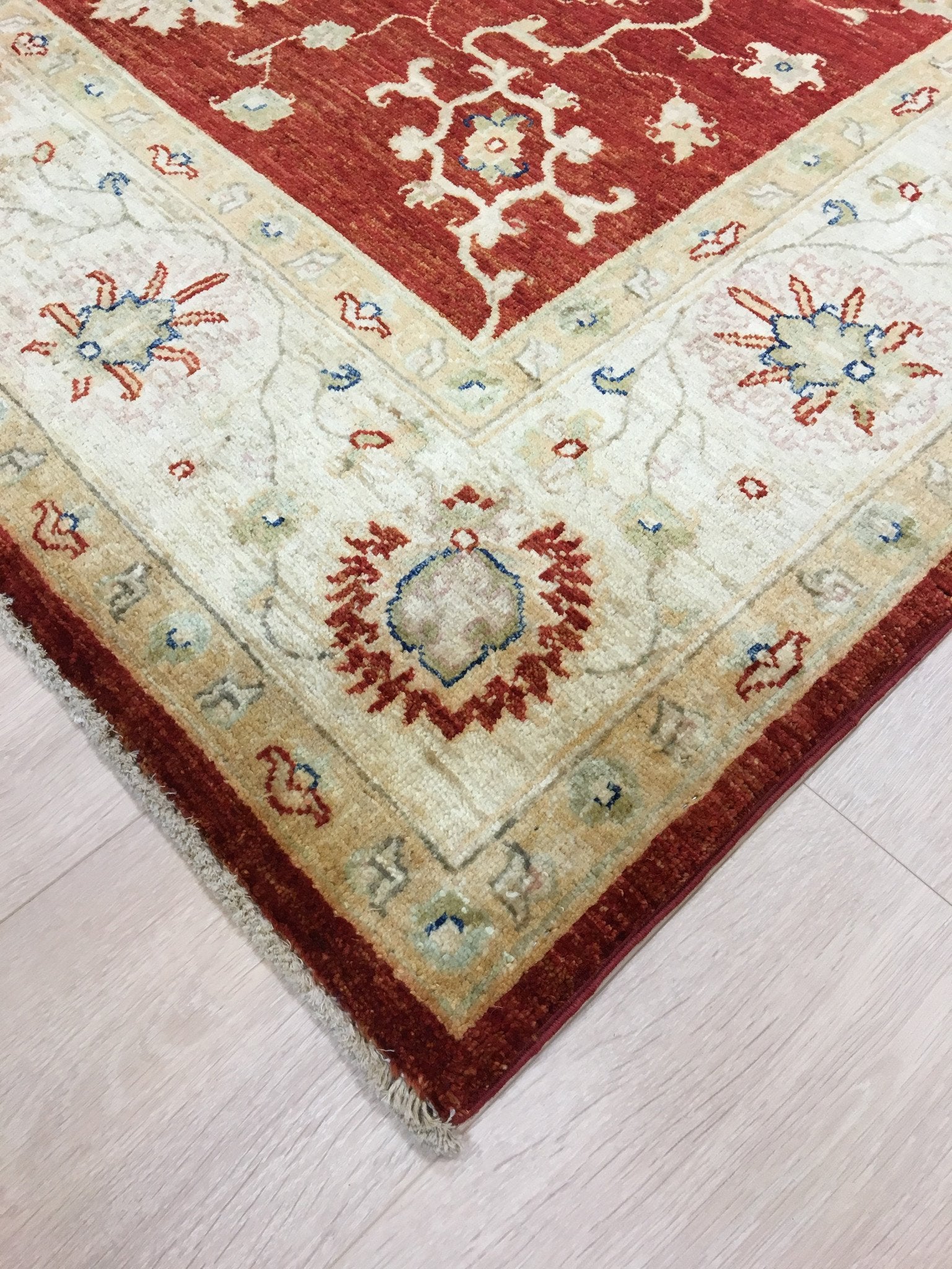Koningsrode Ziegler Tapijt 198x155 - Omid Carpets