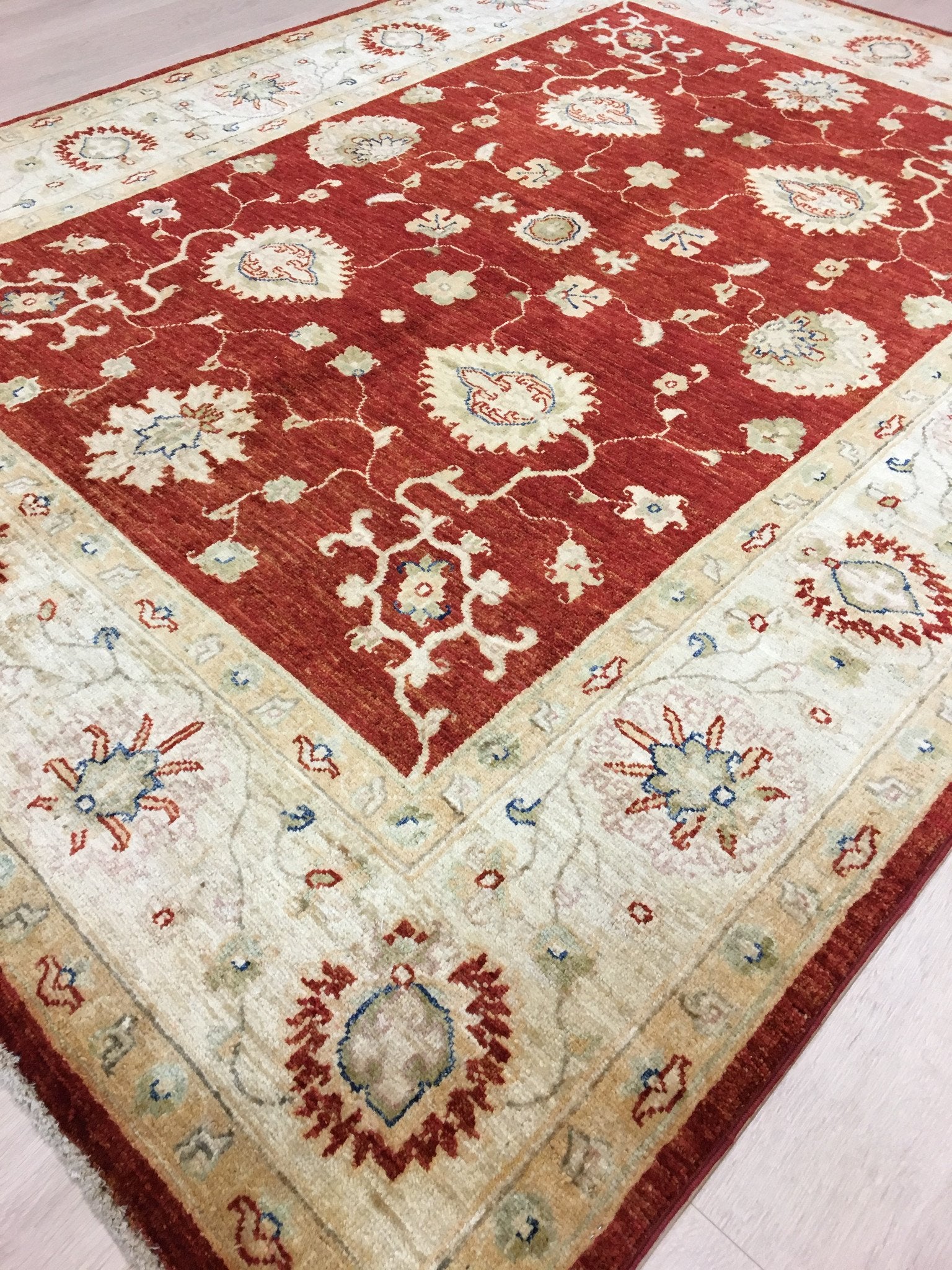 Koningsrode Ziegler Tapijt 198x155 - Omid Carpets