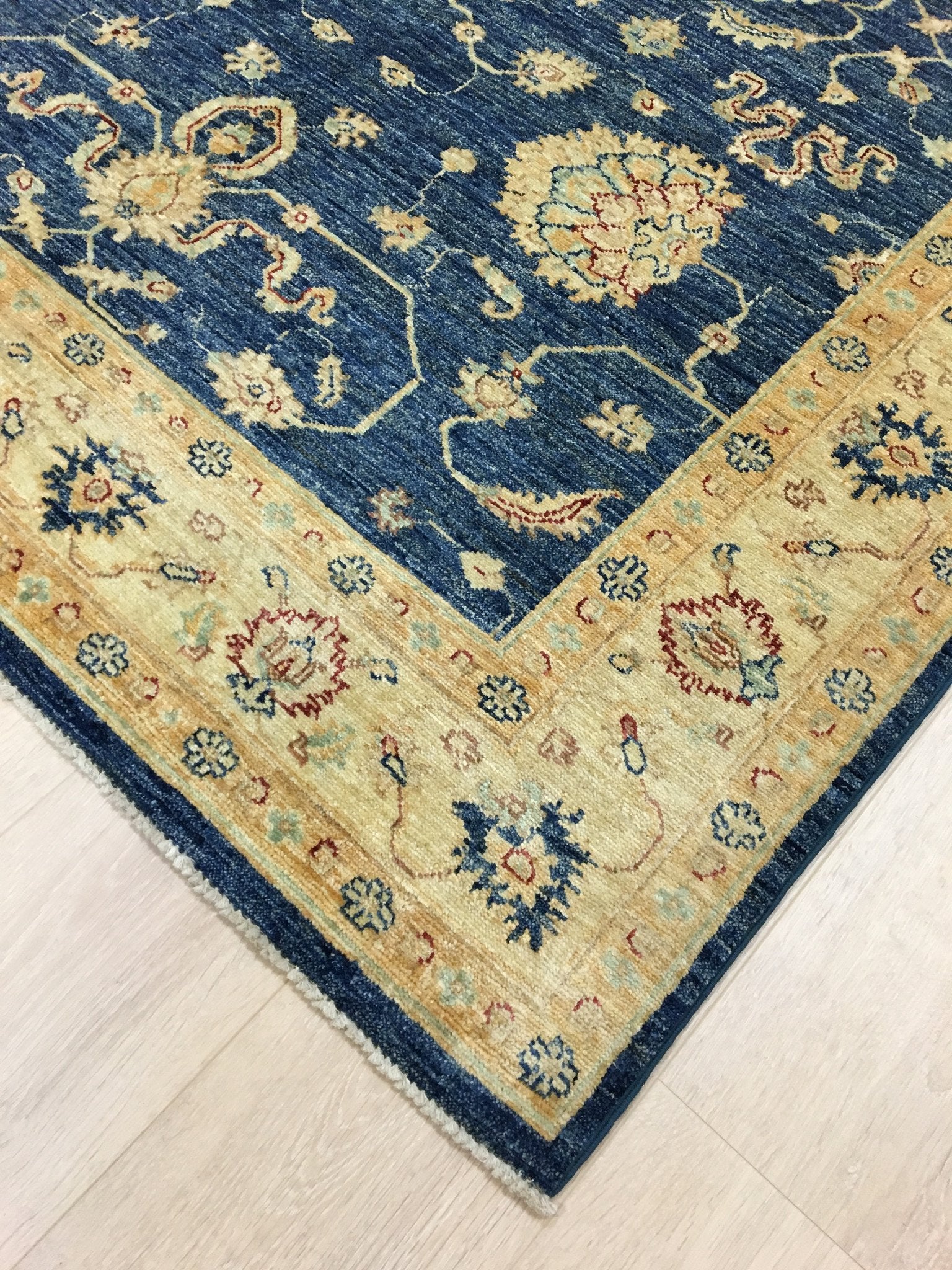 Marine Blauwe Ziegler Tapijt 203x149 - Omid Carpets