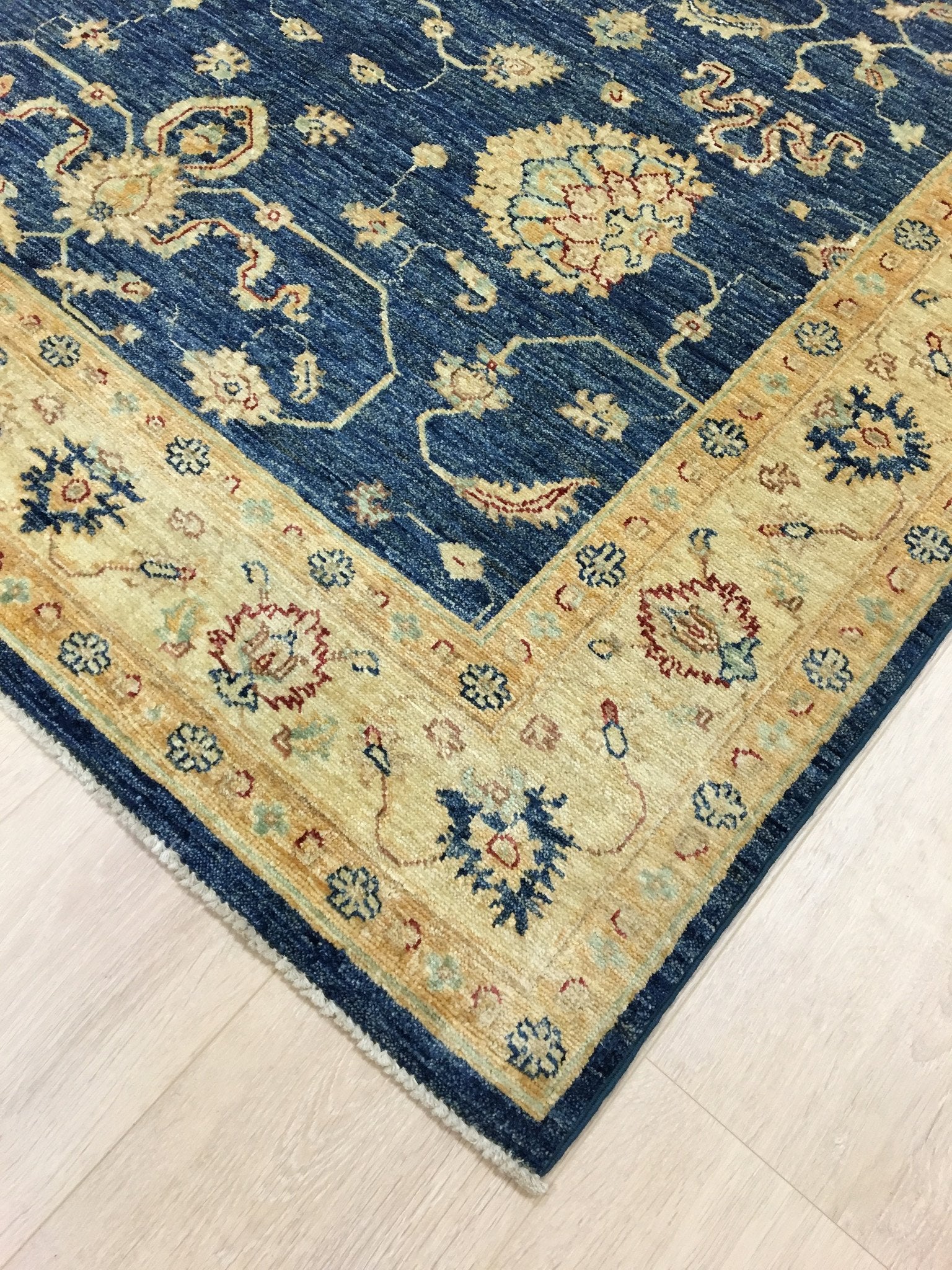 Marine Blauwe Ziegler Tapijt 203x149 - Omid Carpets