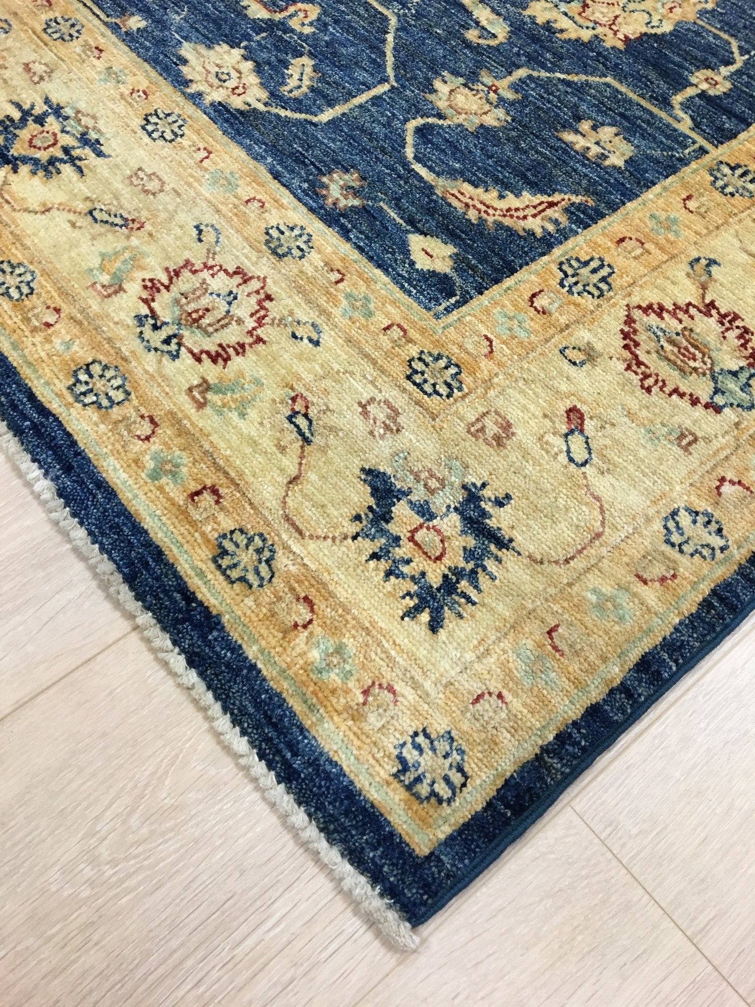 Marine Blauwe Ziegler Tapijt 203x149 - Omid Carpets