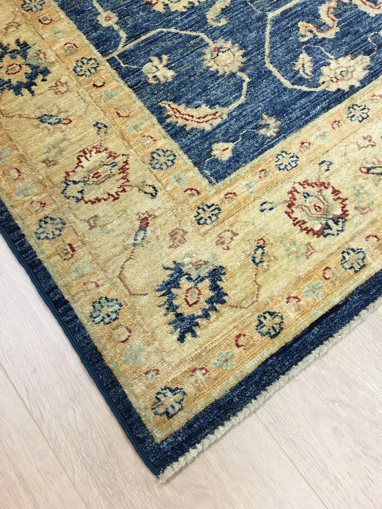 Marine Blauwe Ziegler Tapijt 203x149 - Omid Carpets