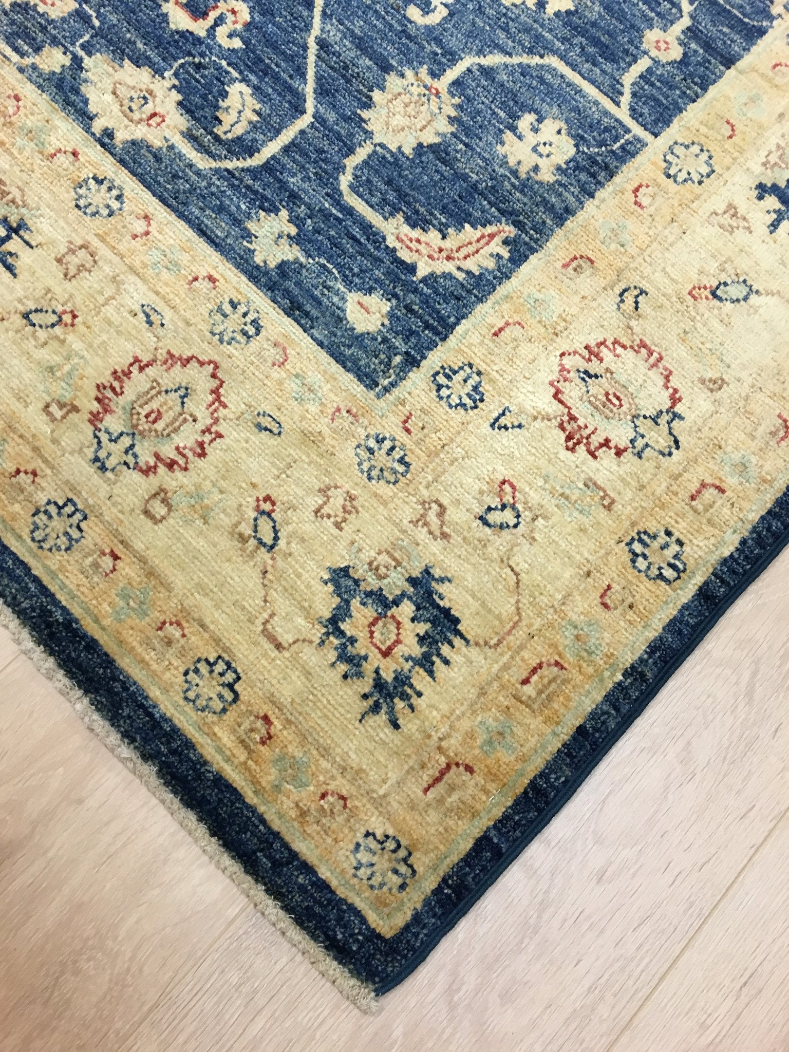 Marine Blauwe Ziegler Tapijt 203x149 - Omid Carpets
