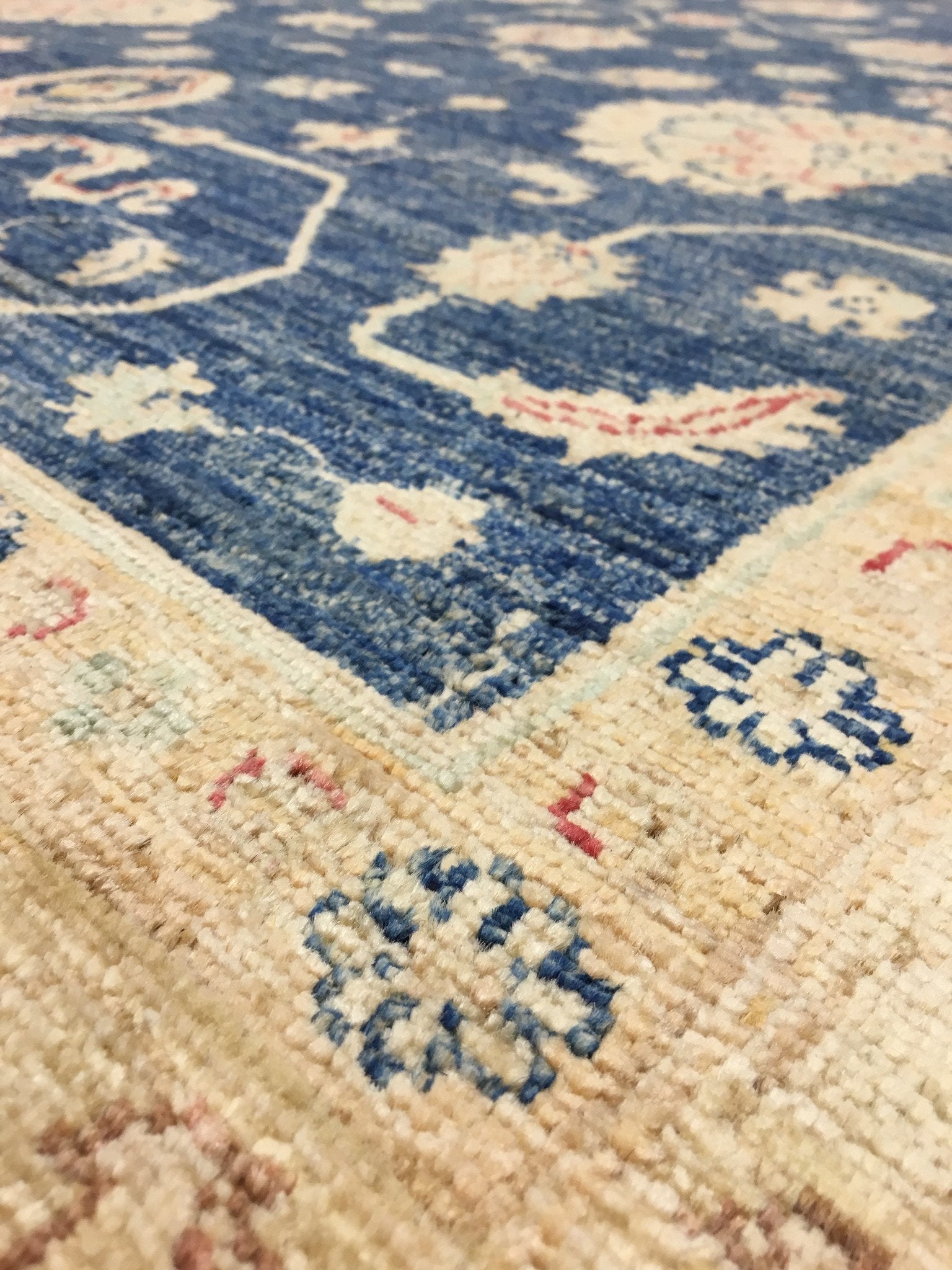 Marine Blauwe Ziegler Tapijt 203x149 - Omid Carpets