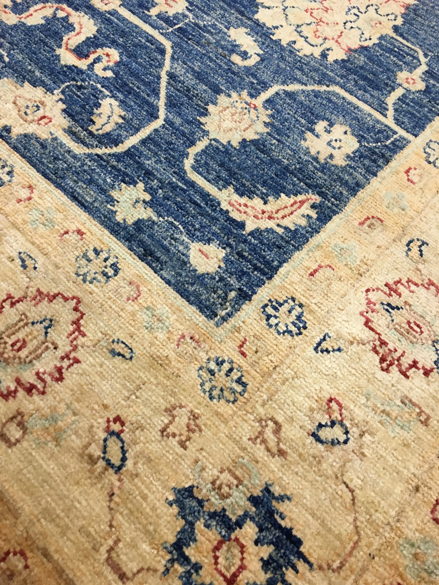 Marine Blauwe Ziegler Tapijt 203x149 - Omid Carpets
