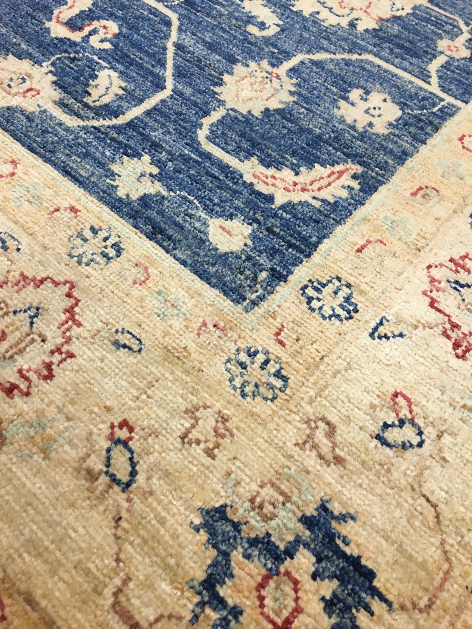 Marine Blauwe Ziegler Tapijt 203x149 - Omid Carpets