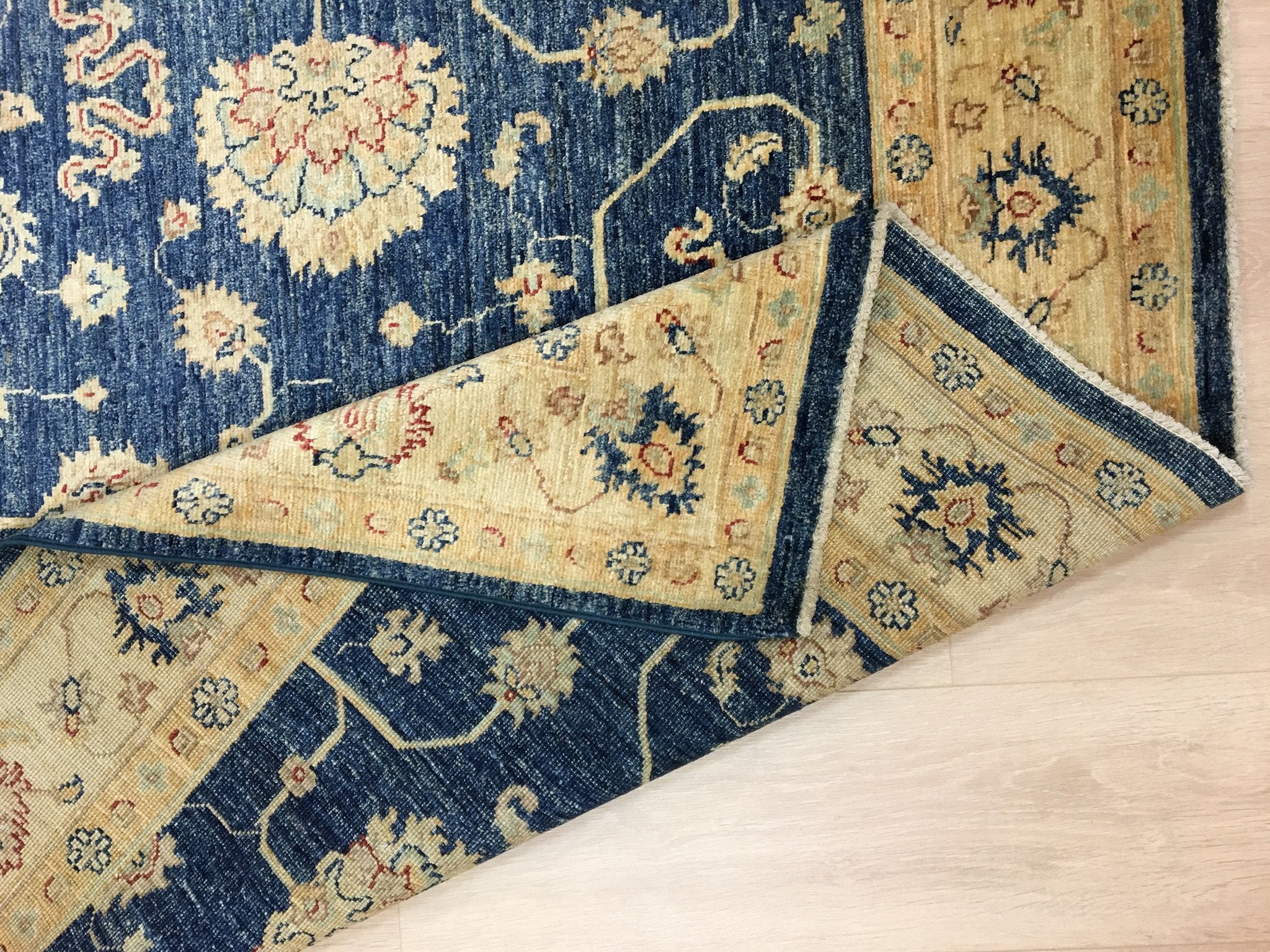 Marine Blauwe Ziegler Tapijt 203x149 - Omid Carpets