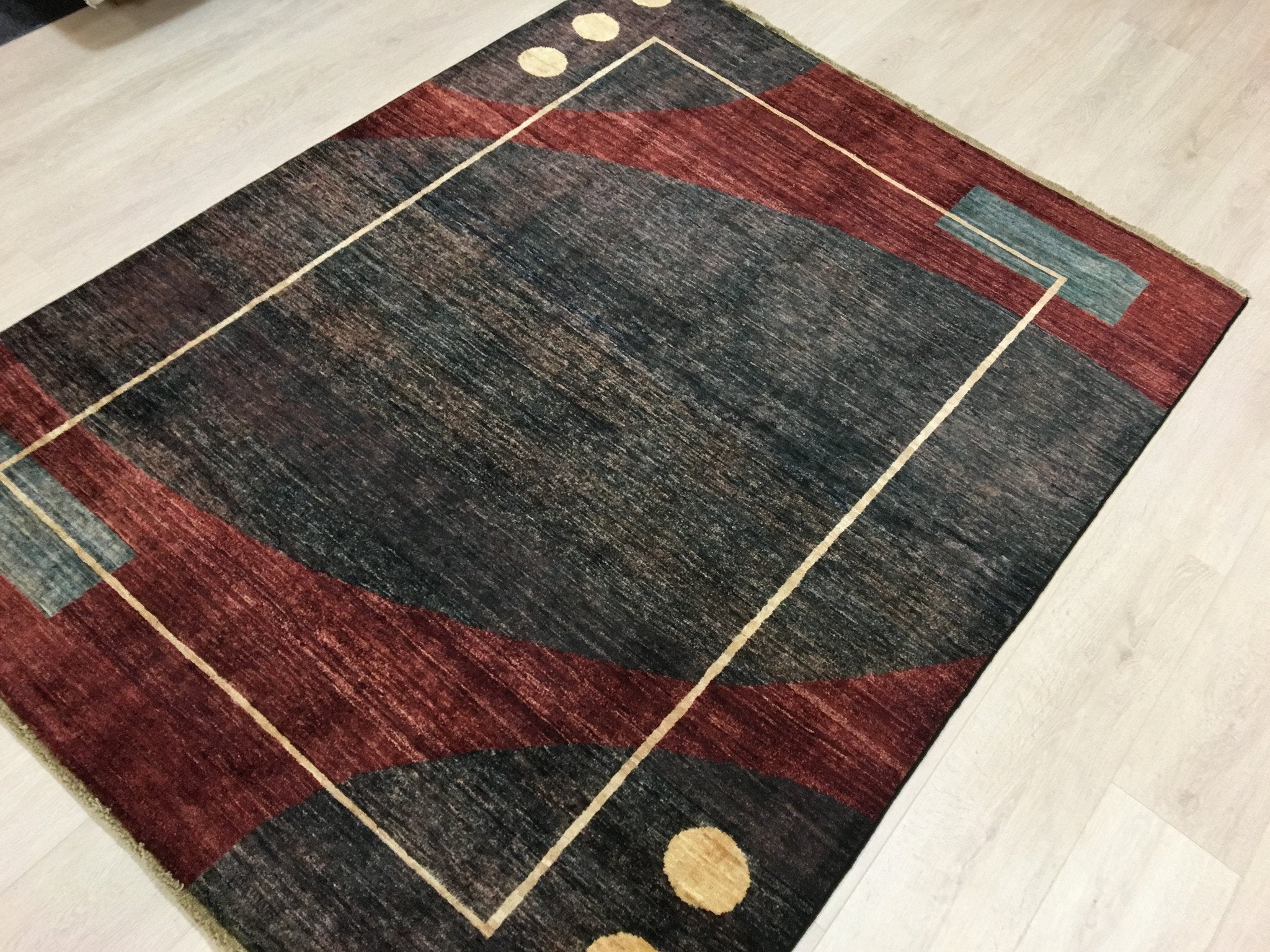 Donker Grijze Alfa Gabbah Tapijt 197x153 - Omid Carpets