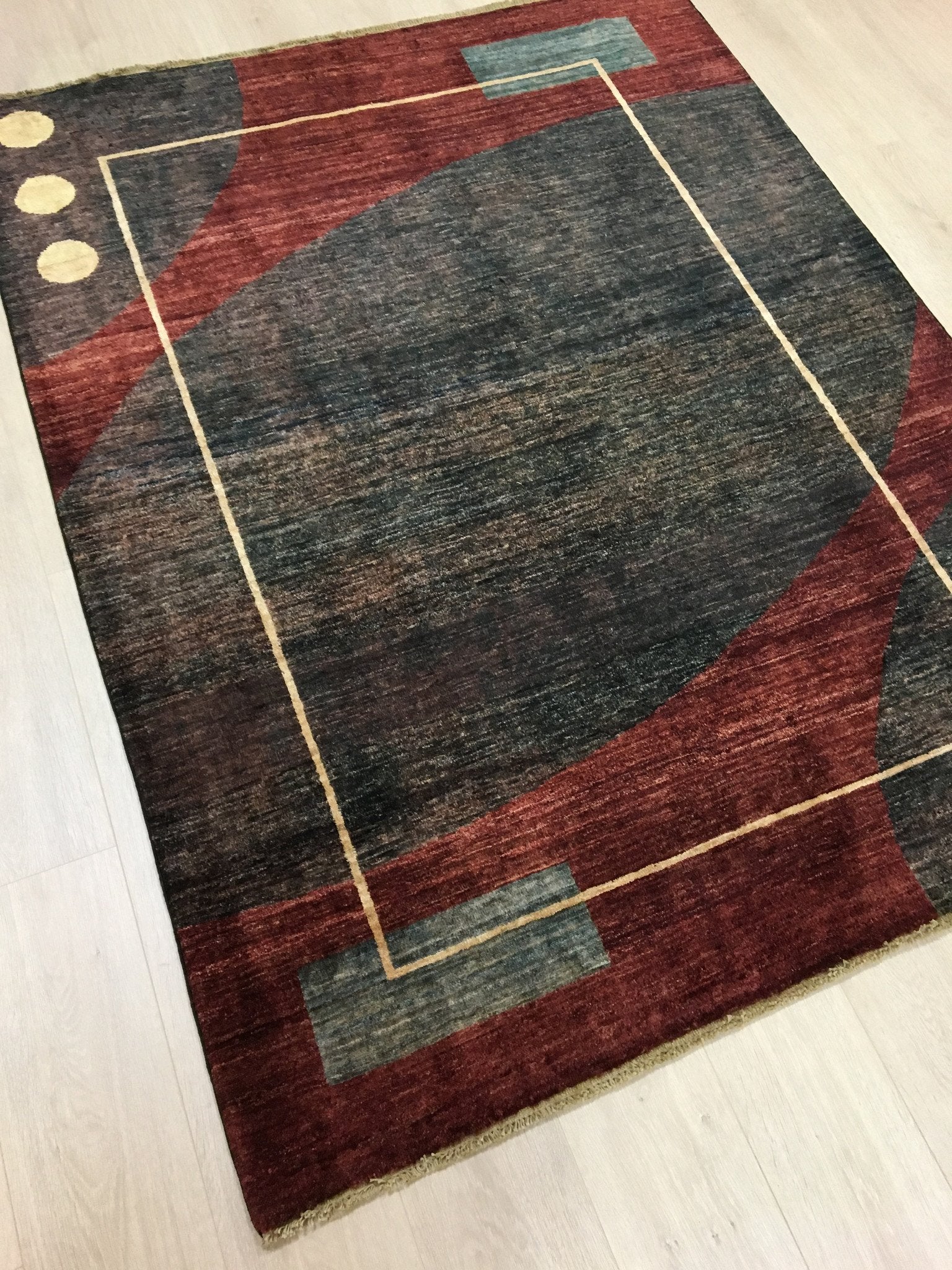 Donker Grijze Alfa Gabbah Tapijt 197x153 - Omid Carpets