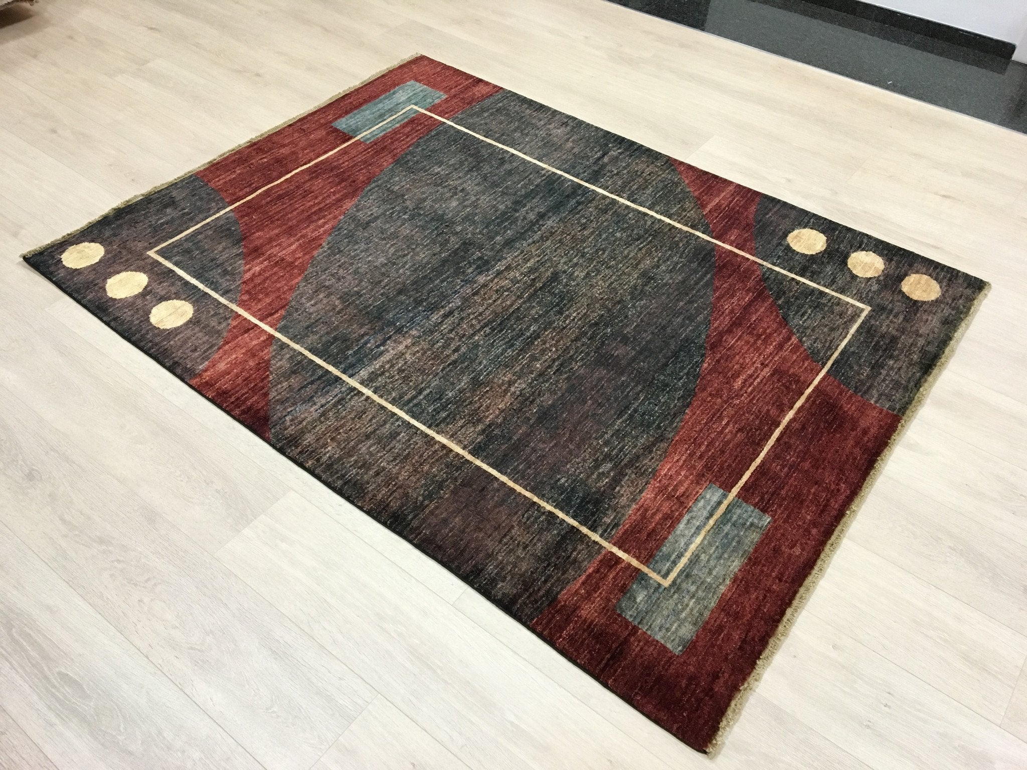 Donker Grijze Alfa Gabbah Tapijt 197x153 - Omid Carpets