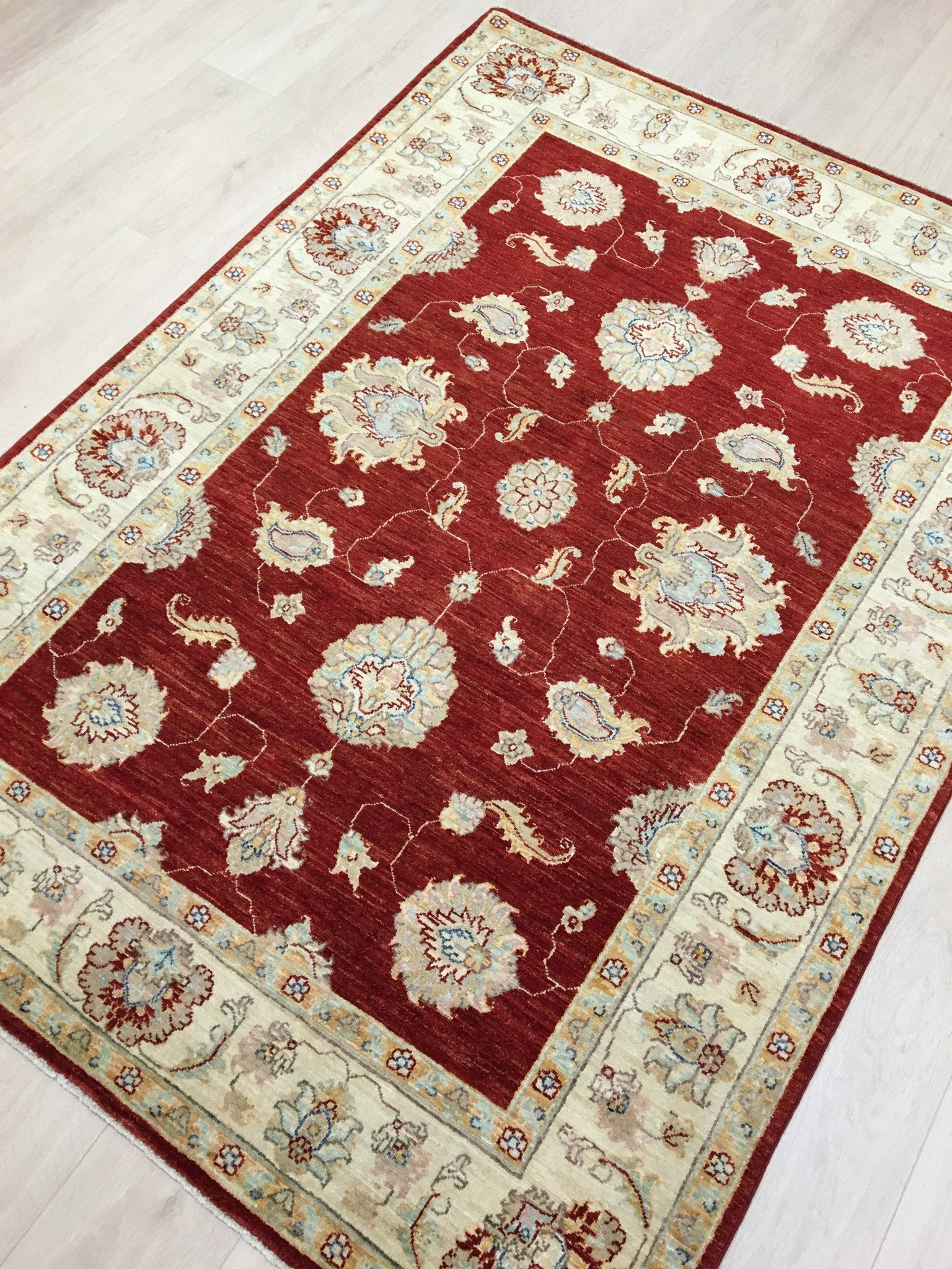 Wijnrode Ziegler Tapijt 202x146 - Omid Carpets