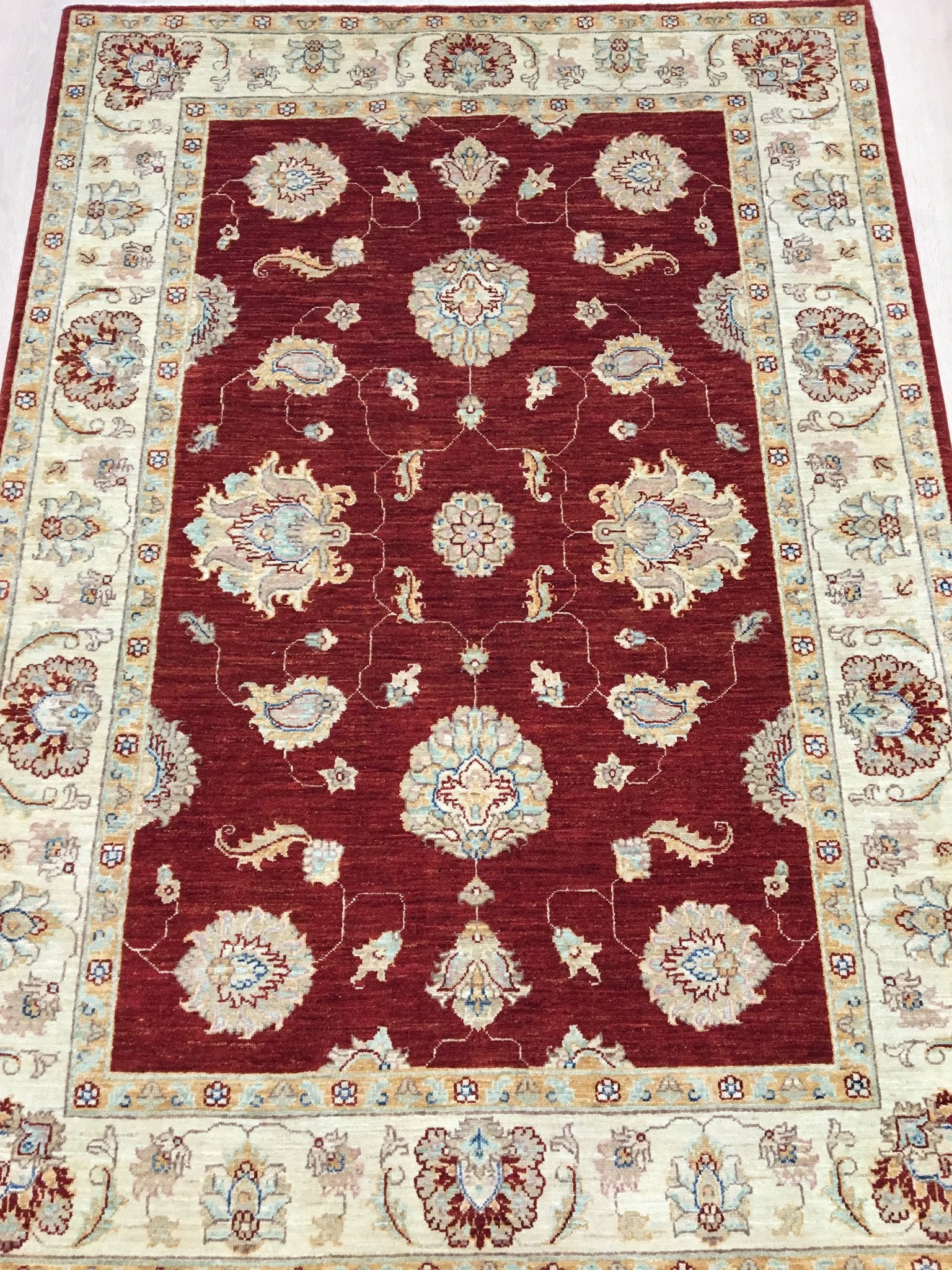 Wijnrode Ziegler Tapijt 202x146 - Omid Carpets